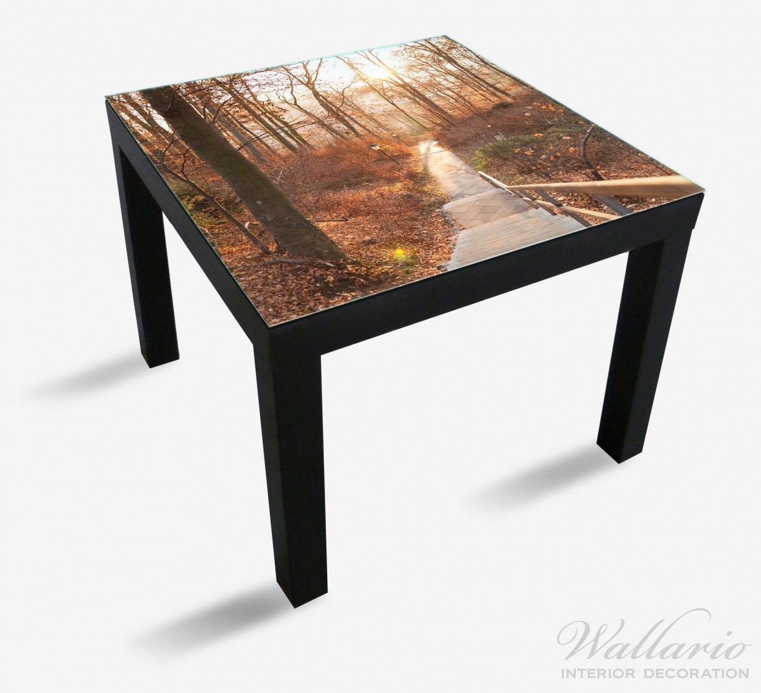 Wallario Tischplatte Tisch Ikea Sonnenuntergang Weg Lack für in den geeignet St), (1