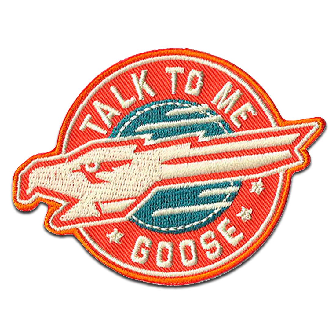 TOP GUN Aufnäher Bügelbild, Aufbügler, Applikationen, Patches, Flicken, zum aufbügeln, Polyester, Comercial Mercera Top Gun Maverick Goose - Größe: 5,5 x 7,2 cm