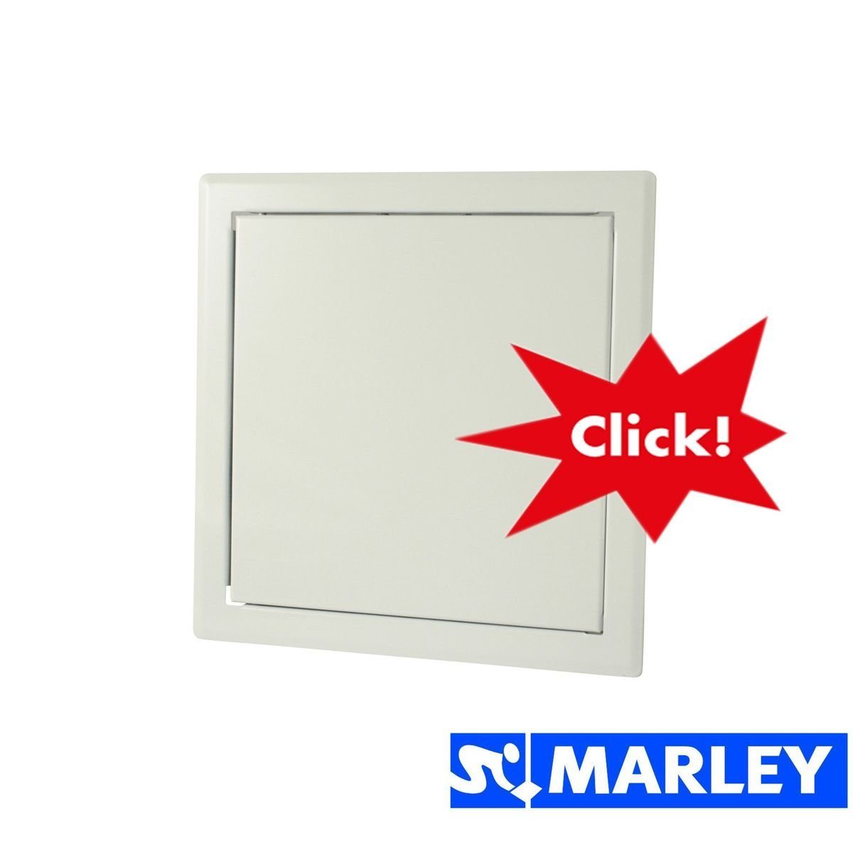 Marley Deutschland GmbH Wandfliese Revisionstür weiß beschichtet 300x300mm, Aluminium 0x0, Klappendeckel aushängbar, mit verdecktem Schnappverschluss