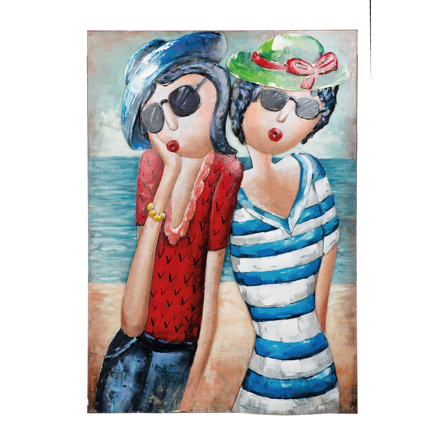 GILDE Bild CÔTE D'AZUR Bild - mehrfarbig - Metall - H. 100cm x B. 70cm - Deko, (1xBild), Dekoration - Wohnzimmer Bilder - Wandbild Modern