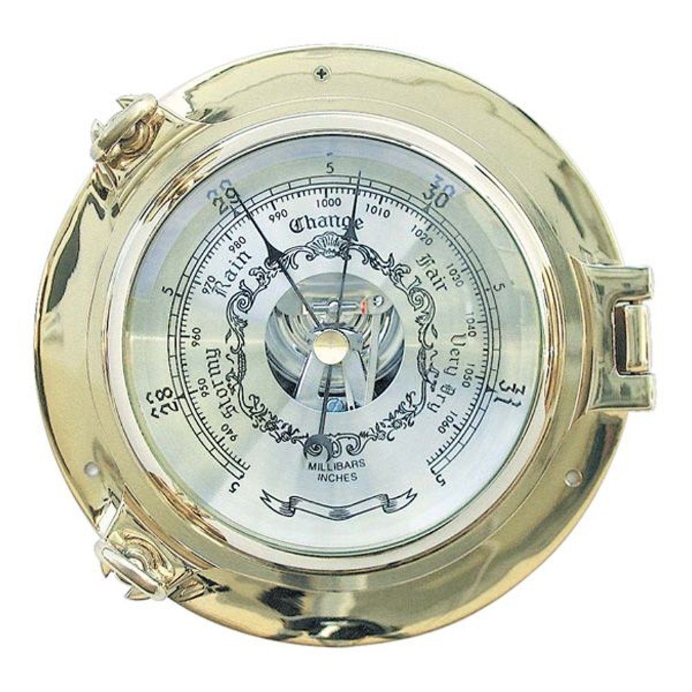 Linoows Dekoobjekt Marine Bullauge, Schiffsbarometer, Messing funktionsgetreue Dekoration cm, 18