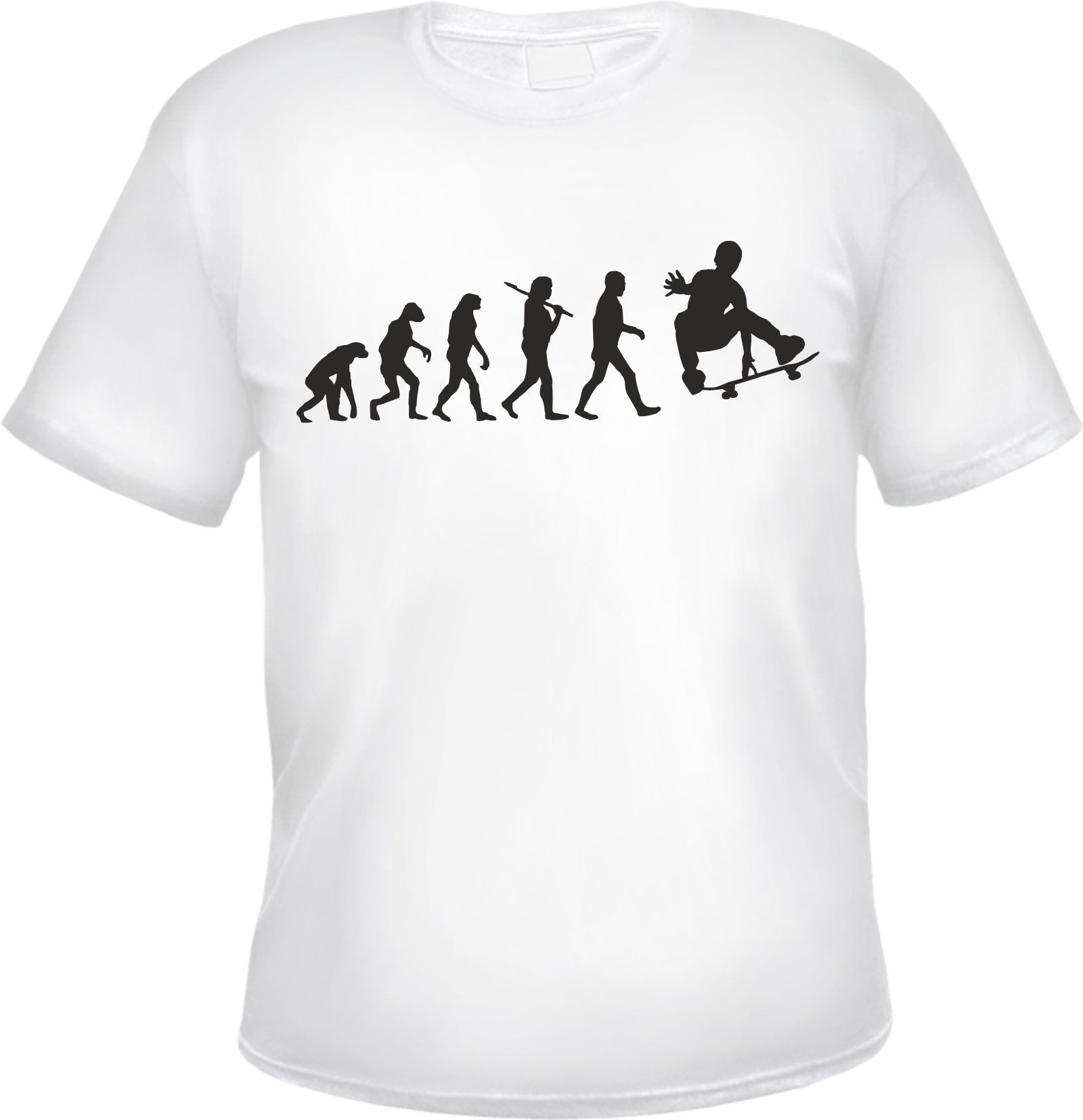 HB-Druck T-Shirt Evolution Skater Herren T-Shirt - Tee Shirt Skateboard aus 100% Baumwolle mit strapazierfähigem Aufdruck