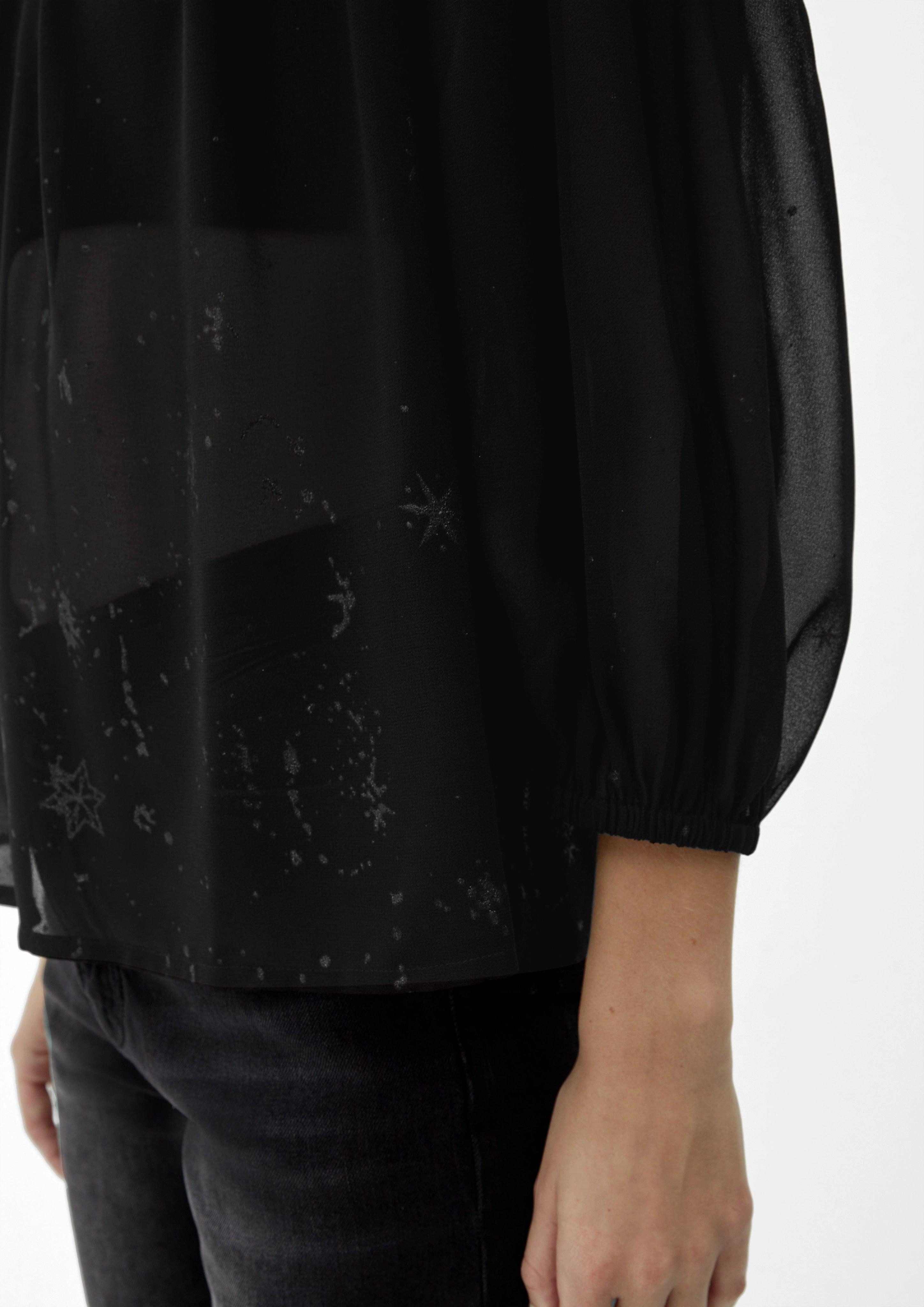QS Langarmbluse Blusenshirt mit abstraktem Muster günstig online kaufen