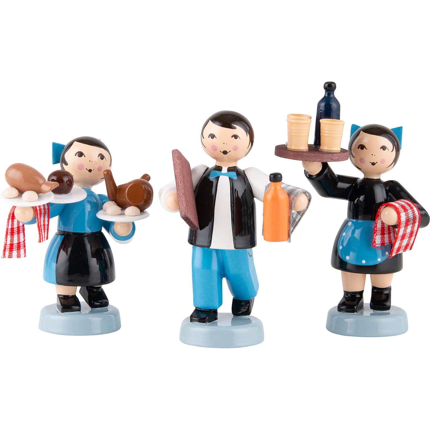 ULMIK Dekofigur Winterkinder Kellnergruppe 3-teilig blau (7cm) von ULMIK