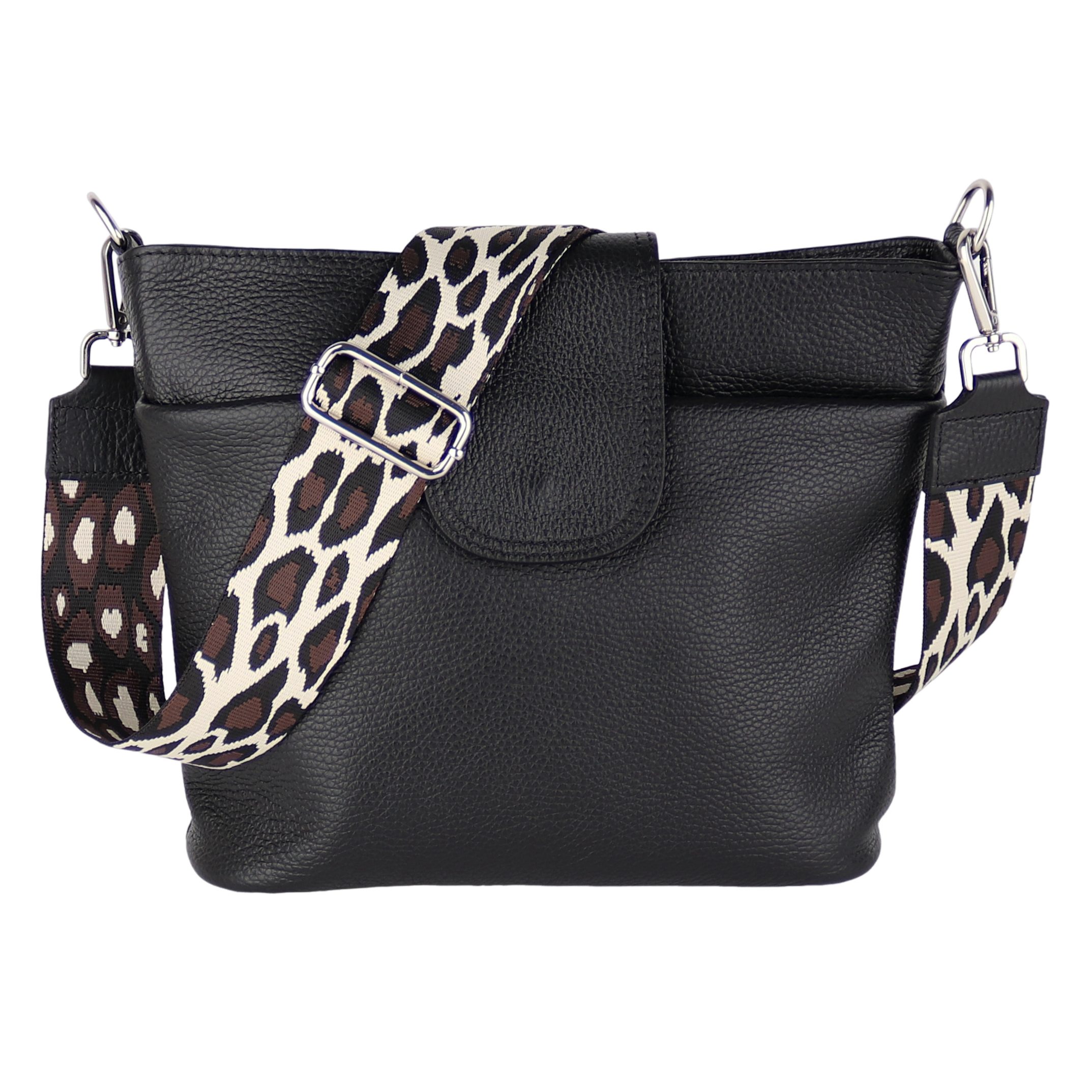 Umhängetasche Damen, Crossbody Bag, Echtleder Made in Italy