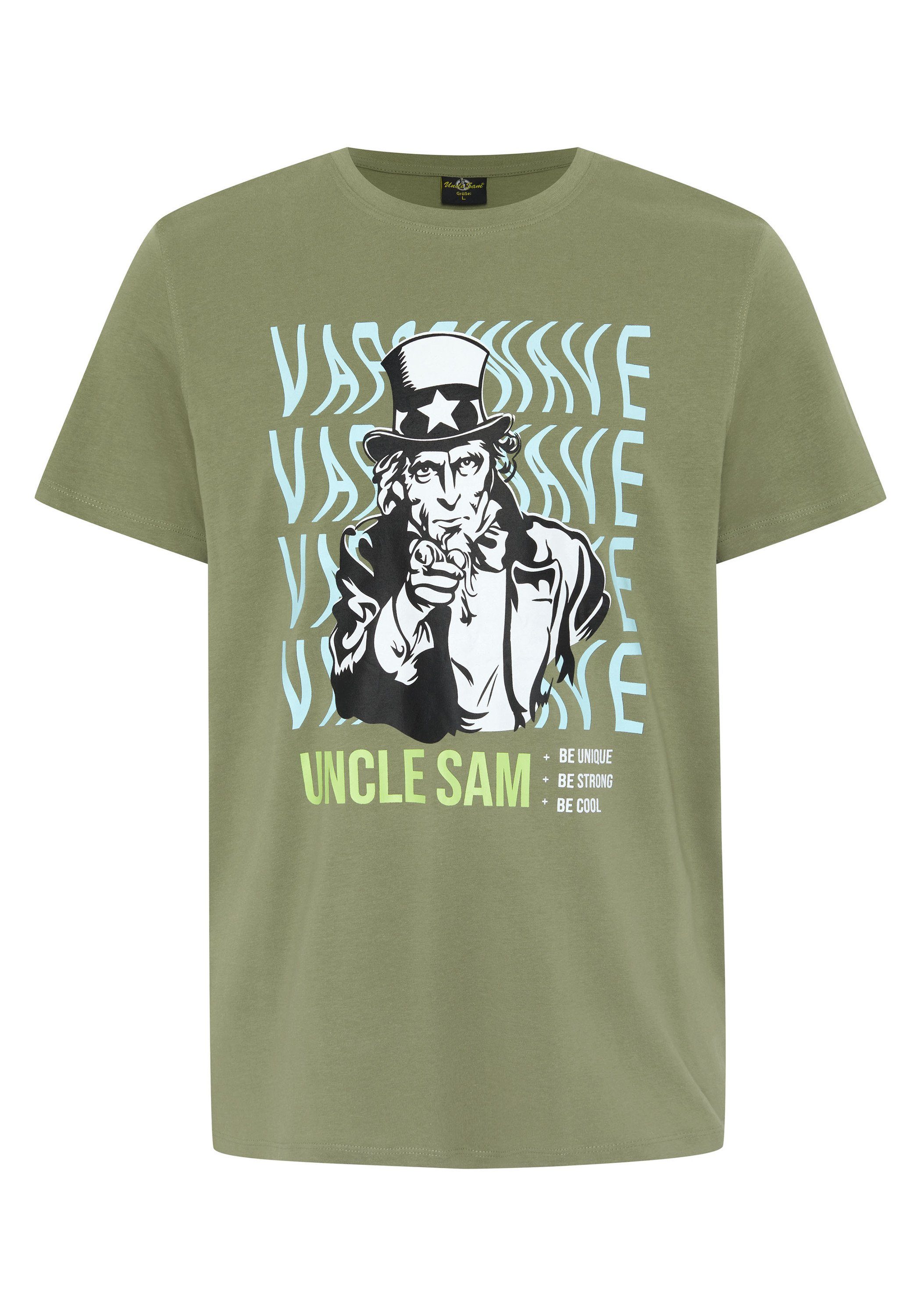 Uncle Sam mit Print-Shirt 18-0316 Frontprint Uncle Sam Olivine