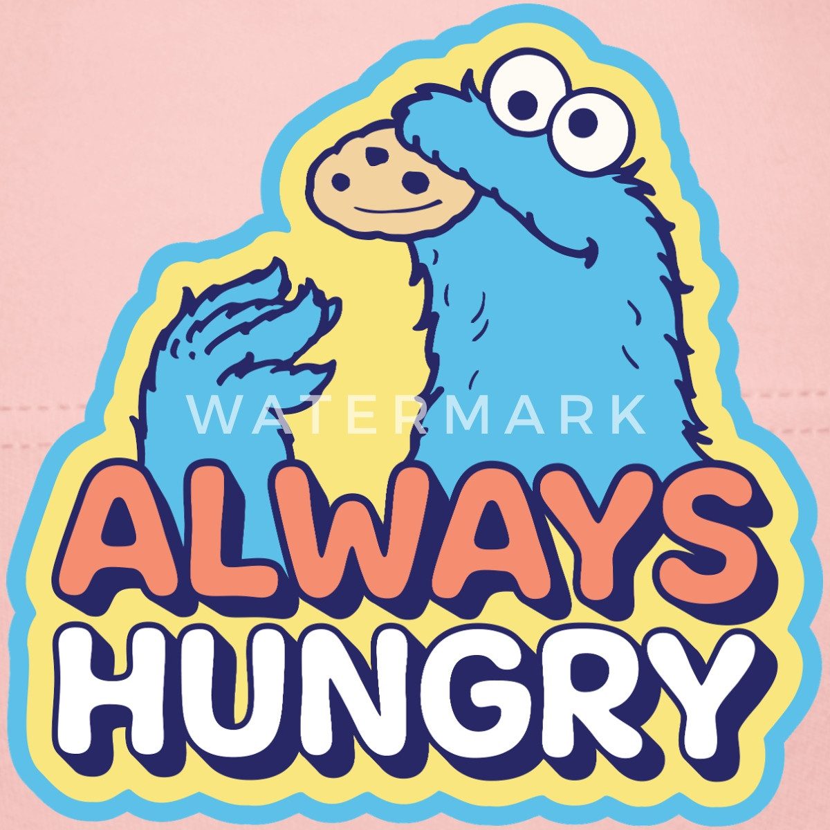Spreadshirt Beanie Sesamstraße Krümelmonster Always Hungry Baby Bio-Mütze (1-St)