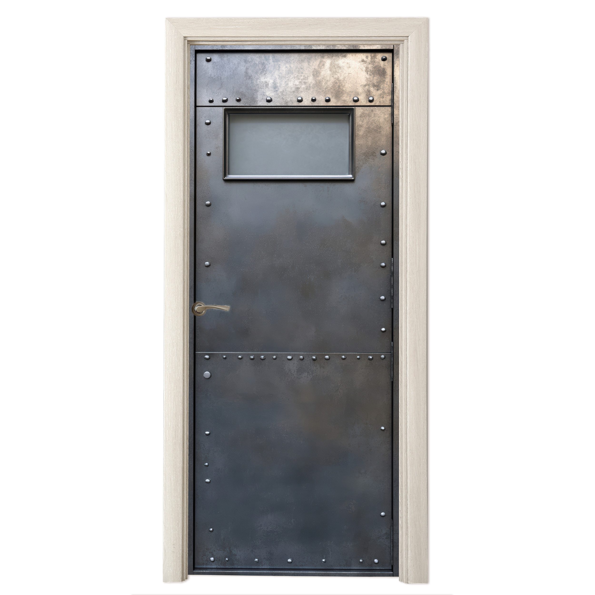 MuchoWow Türtapete Eisentür - Industriell - Grau, Matt, bedruckt, (1 St), S günstig online kaufen