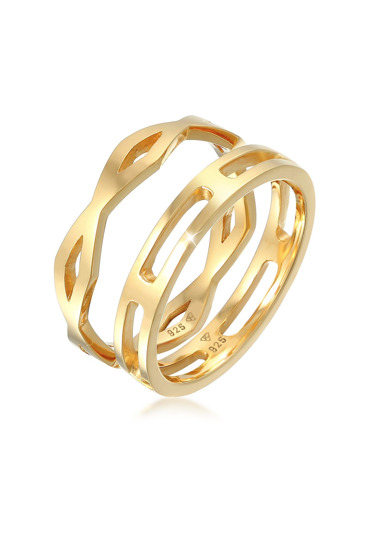 Ring-Set Stapelringe Stacking Bandring 2er Set 925 Silber
