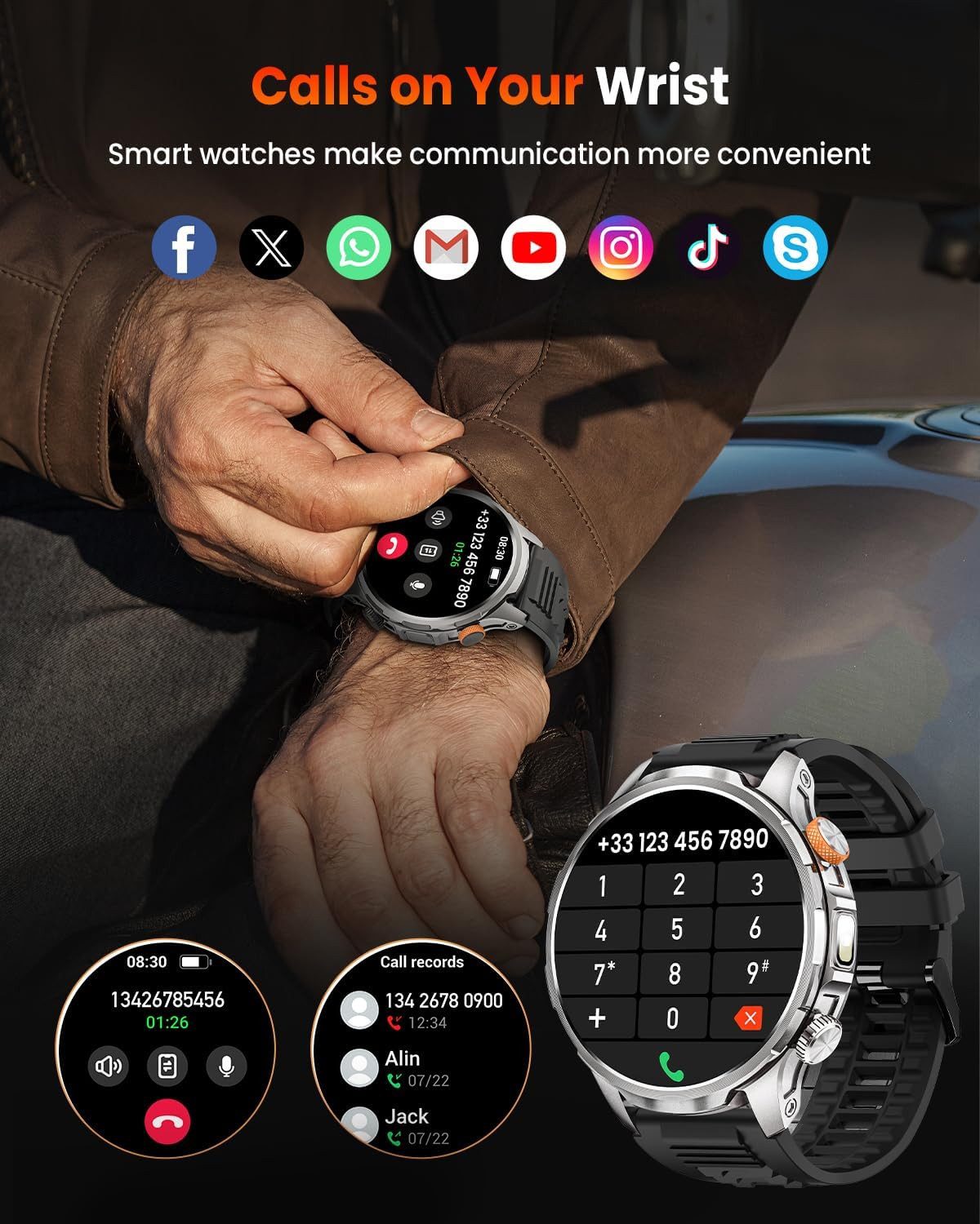 NAIXUES AK90 Smartwatch (4,8 cm, android ios)