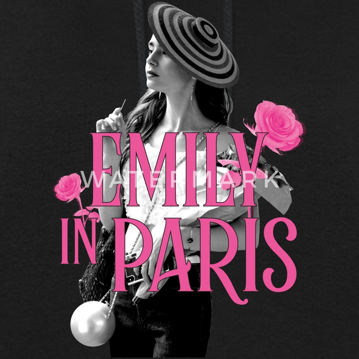 Spreadshirt Hoodie Emily In Paris Emily Logo Mit Rosen Damen Hoodie (1-tlg)