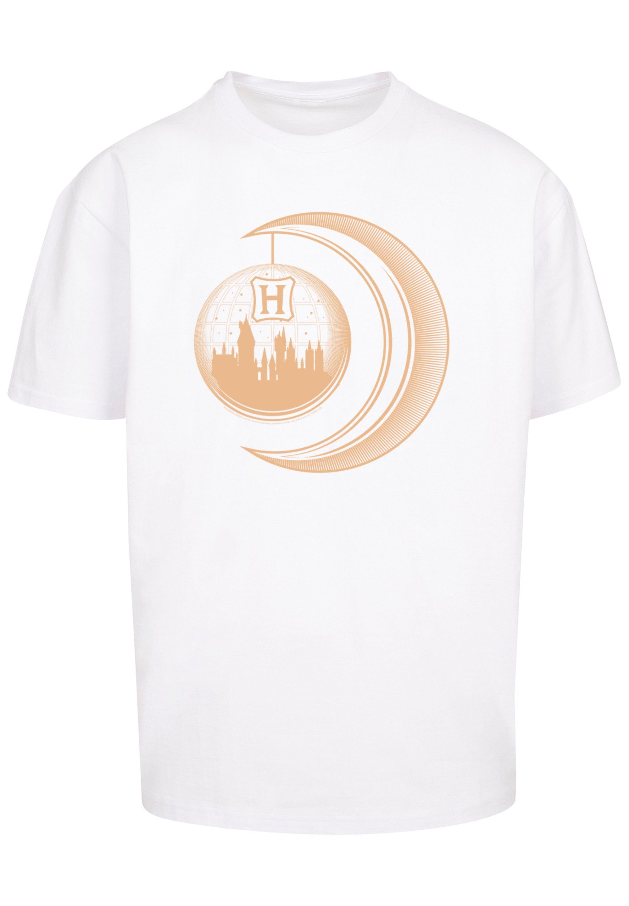 Harry (1-tlg) Oversize Moon with Hogwarts Heavy Tee Potter white Herren F4NT4STIC Kurzarmshirt