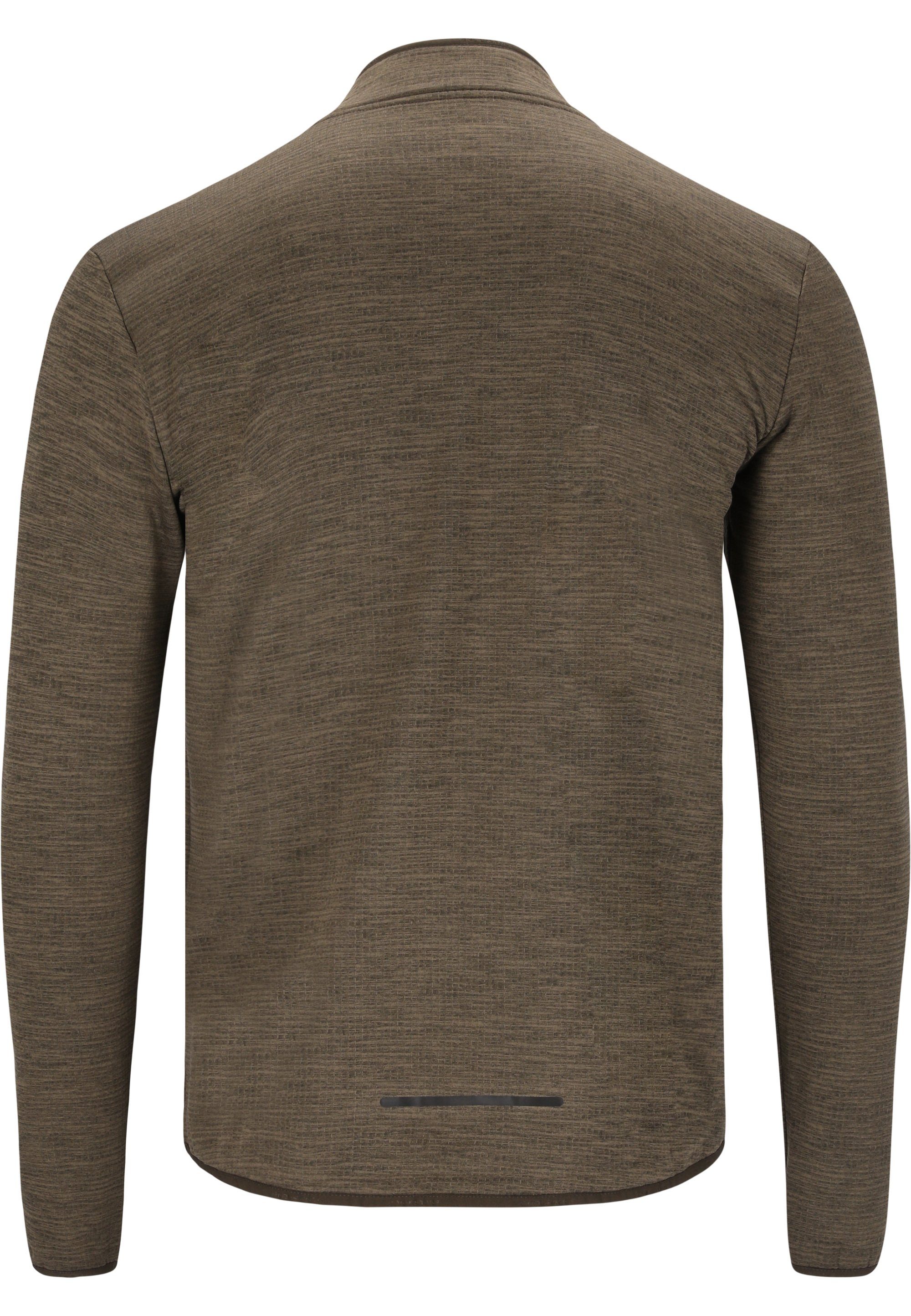 LEDGER sportlichen (1-tlg) Funktionen braun-meliert Langarmshirt mit ENDURANCE