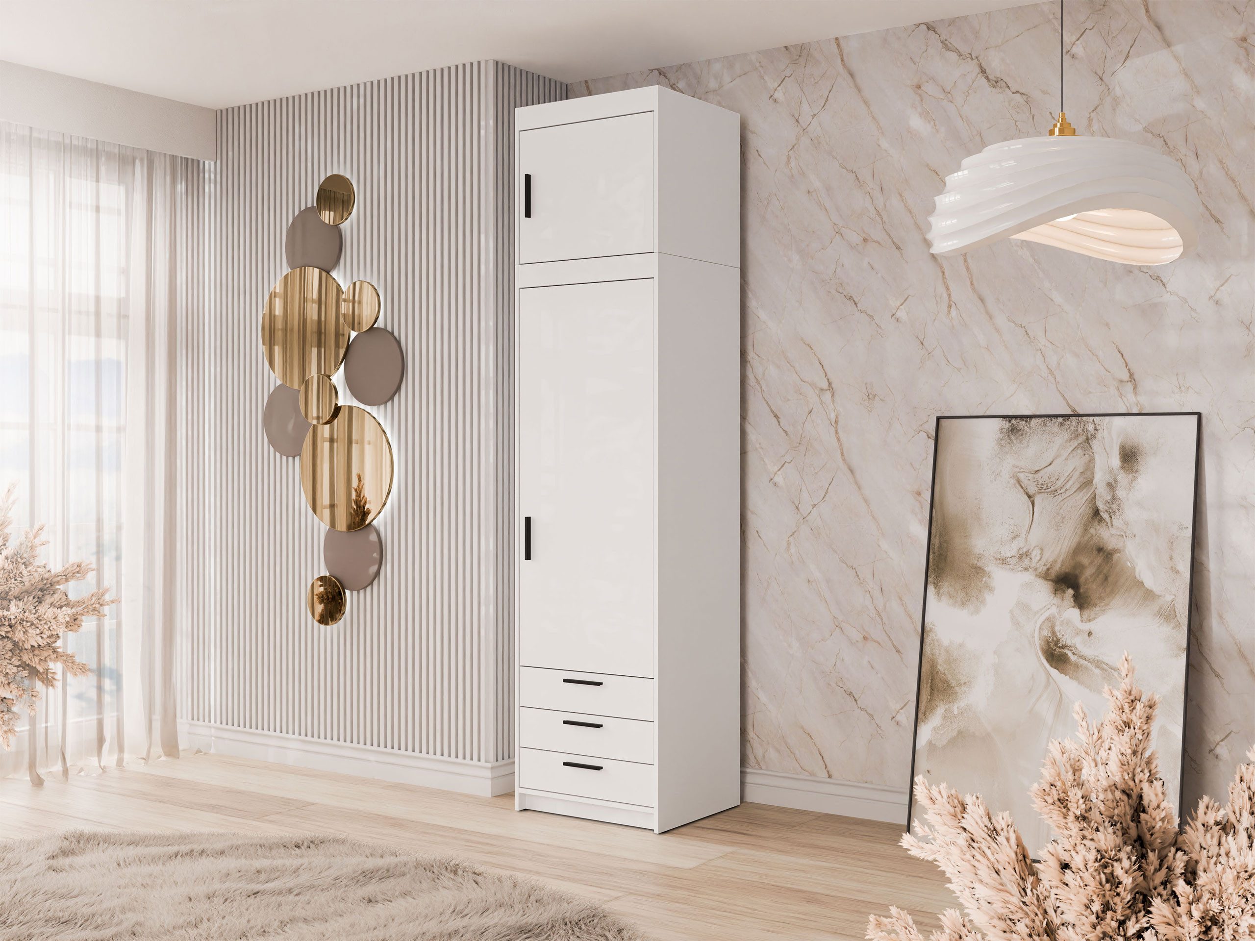 MIRJAN24 Kleiderschrank Elena 1D3S + Schrankaufsatz günstig online kaufen