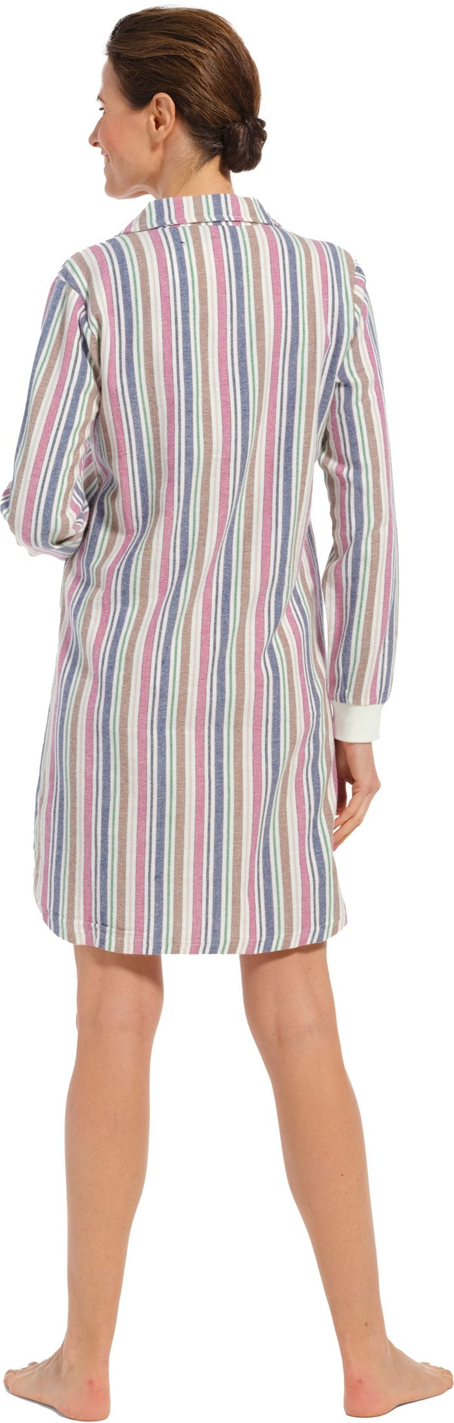 Pastunette Nachthemd Damen Flanell Nachthemd geknöpft Baumwolle (1-tlg)
