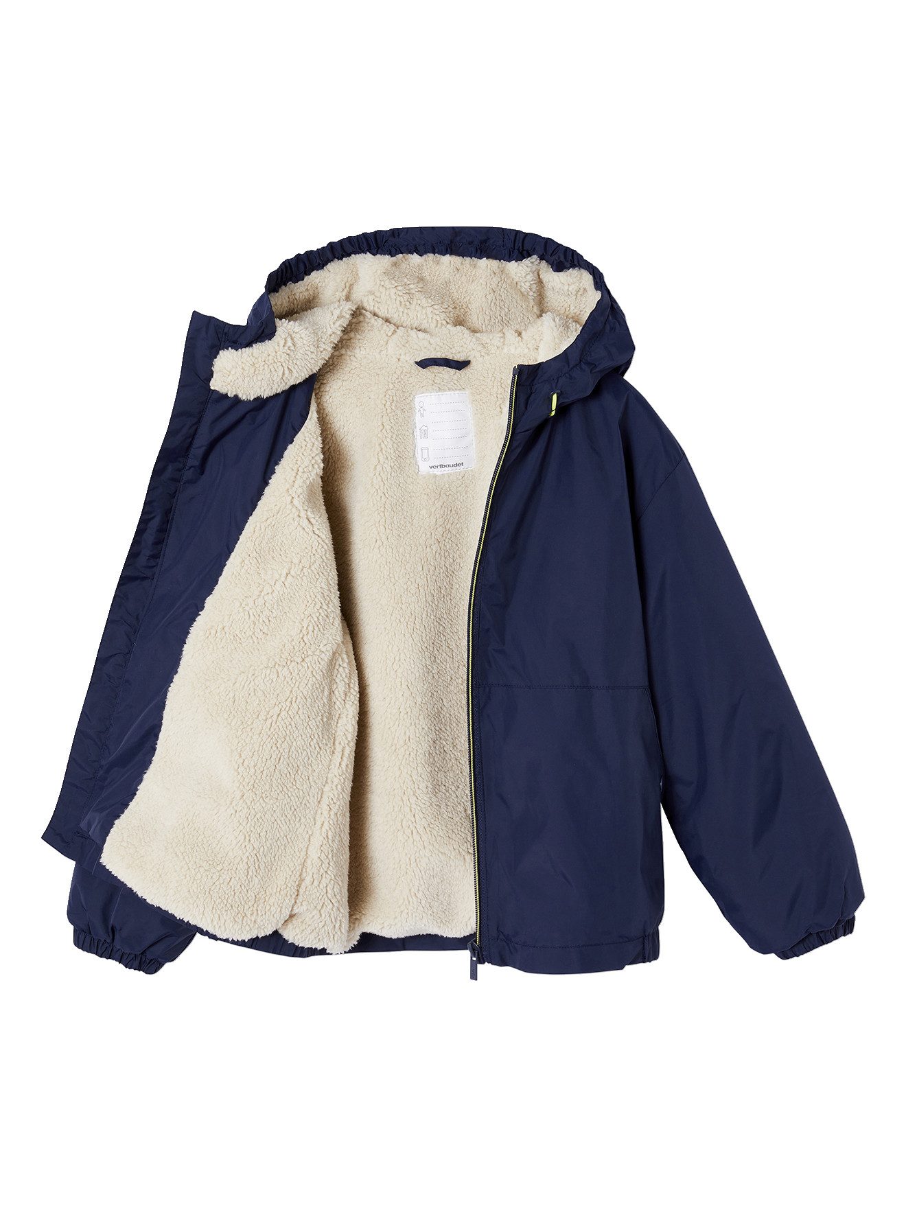 vertbaudet Regenjacke Jungen Anorak mit Teddyfleece-Futter – Bild 4 von 5