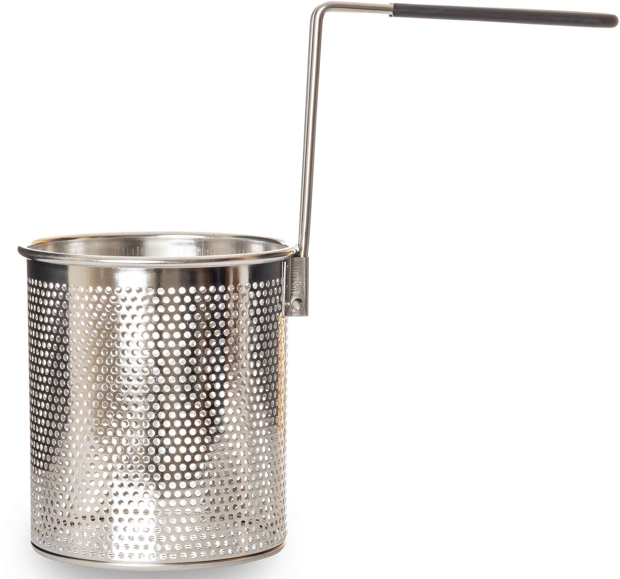 HENSSLER SCHNELLE NUMMER Nudelsieb Ø 14 cm, Pasta- und Gemüsesieb mit Soft-Touch-Griff, Edelstahl, (1-St), mit Henkel zum Ein- und Ausklappen, ein Alleskönner in der Küche
