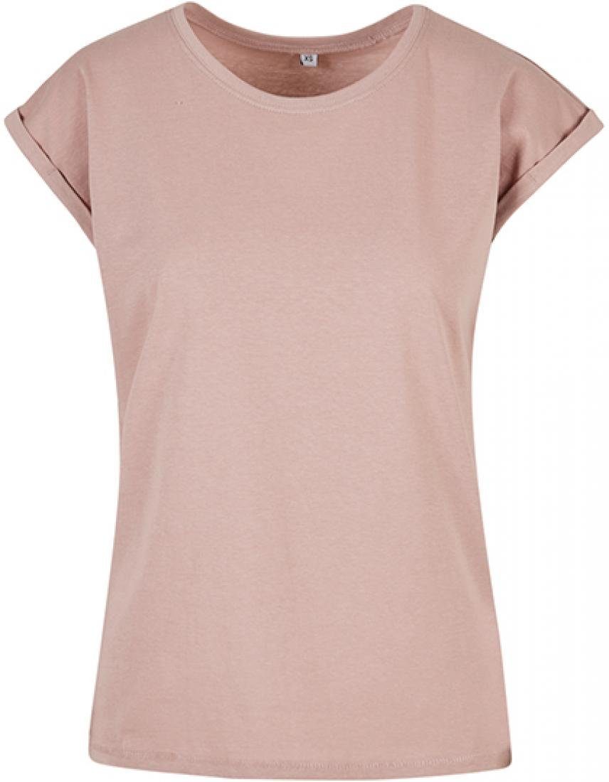 Build Your Brand Rundhalsshirt Ladies Extended Shoulder Damen T-Shirt | T-Shirts