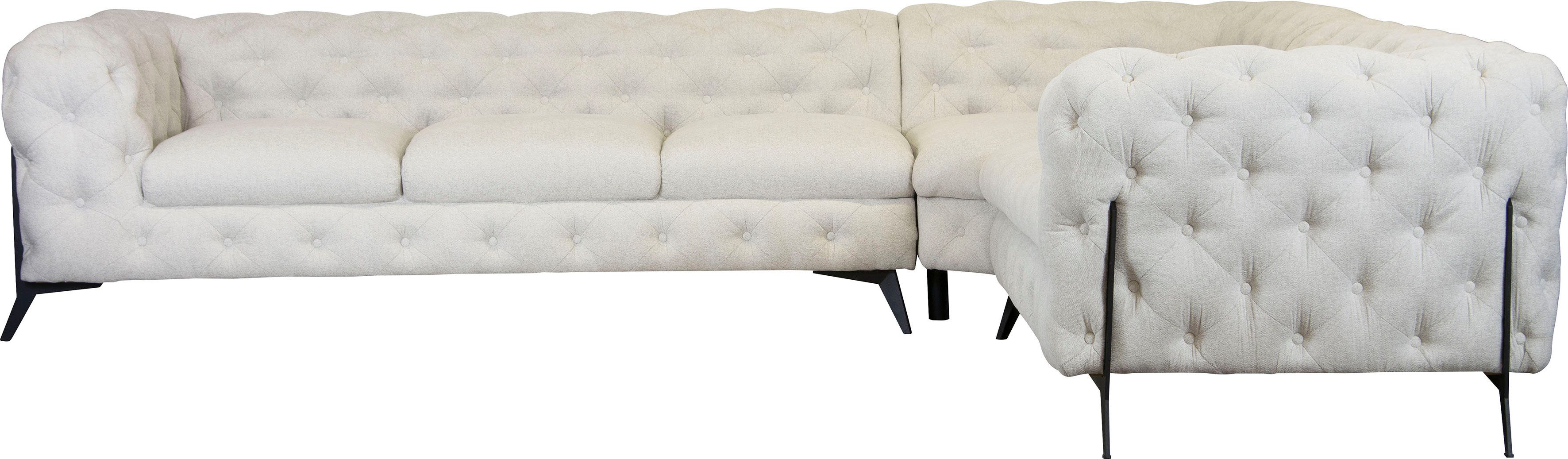 Leonique Chesterfield-Sofa Amaury L-Form, großes Ecksofa, günstig online kaufen