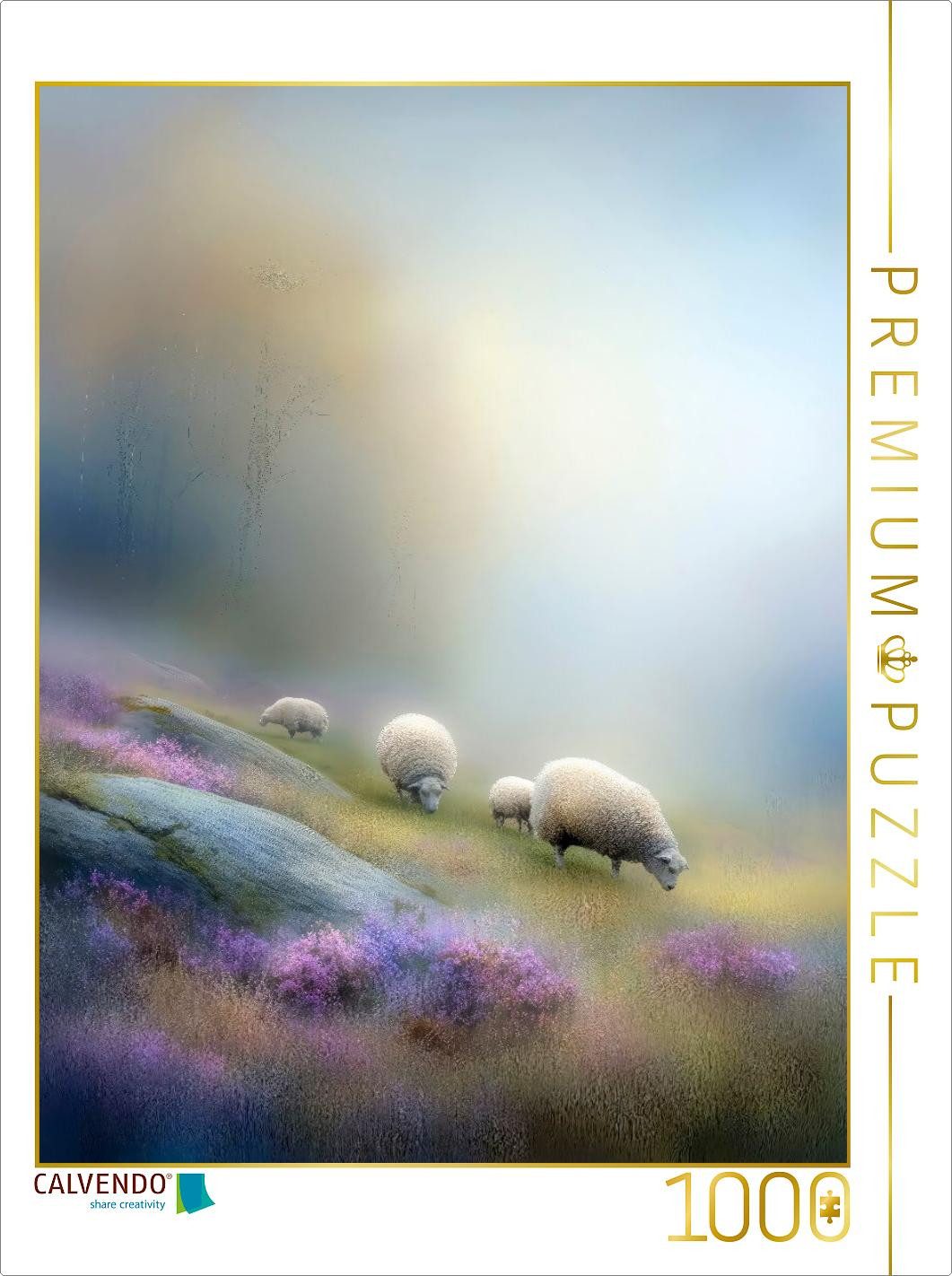 CALVENDO Puzzle CALVENDO Puzzle Schafe am Berghang - fast verschwunden, ganz präsent, 1000 Puzzleteile