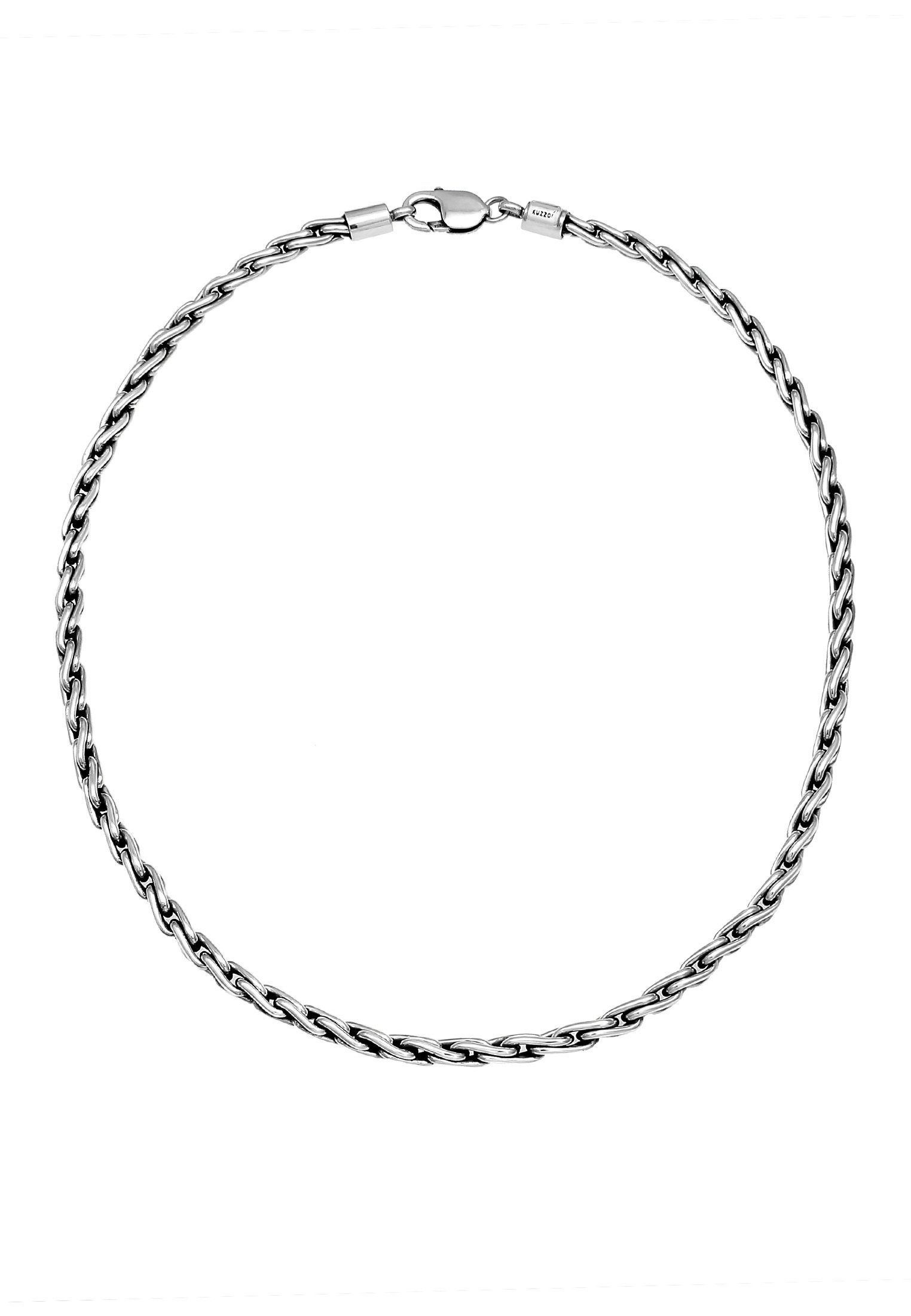 Kuzzoi Silberkette Herren Glieder Zopfkette Oxidiert 925 Silber