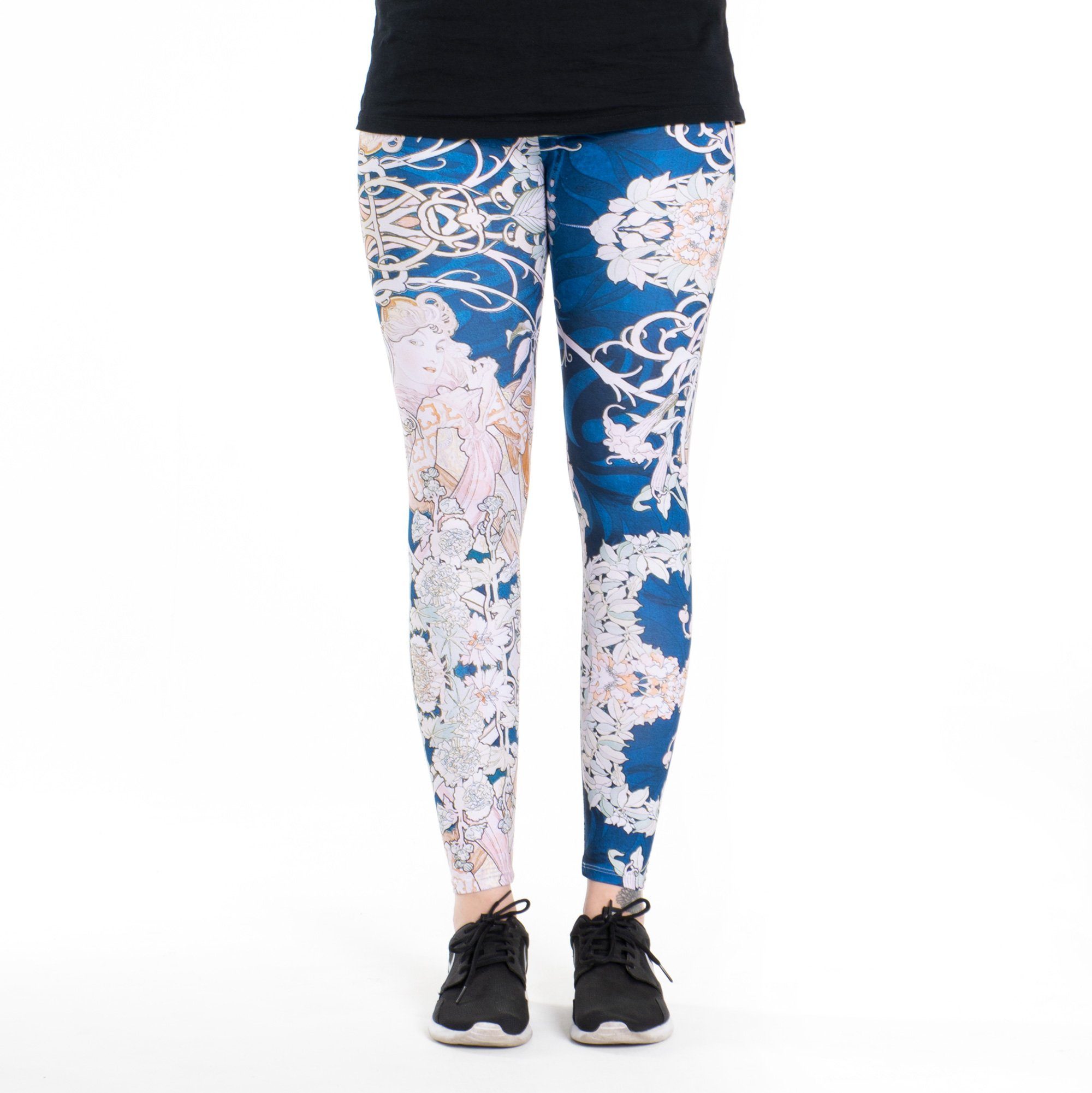 cosey Leggings Bunte Bedruckte Motiv-Leggings (Einheitsgröße) Jugendstil