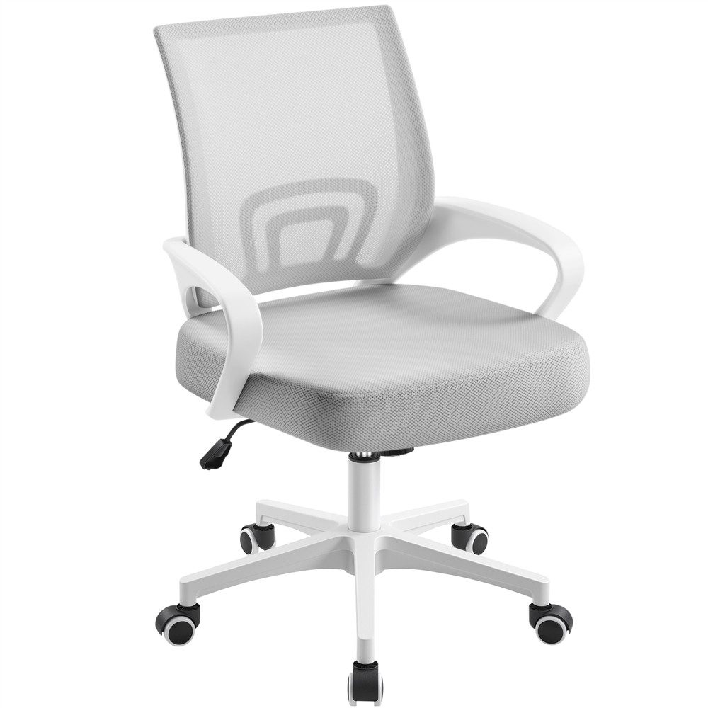 Yaheetech Bürostuhl Höhenverstellbarer Drehstuhl mit Schaukelfunktion, ergonomischer Schreibtischstuhl Arbeitsstuhl mit Netzrückenlehne