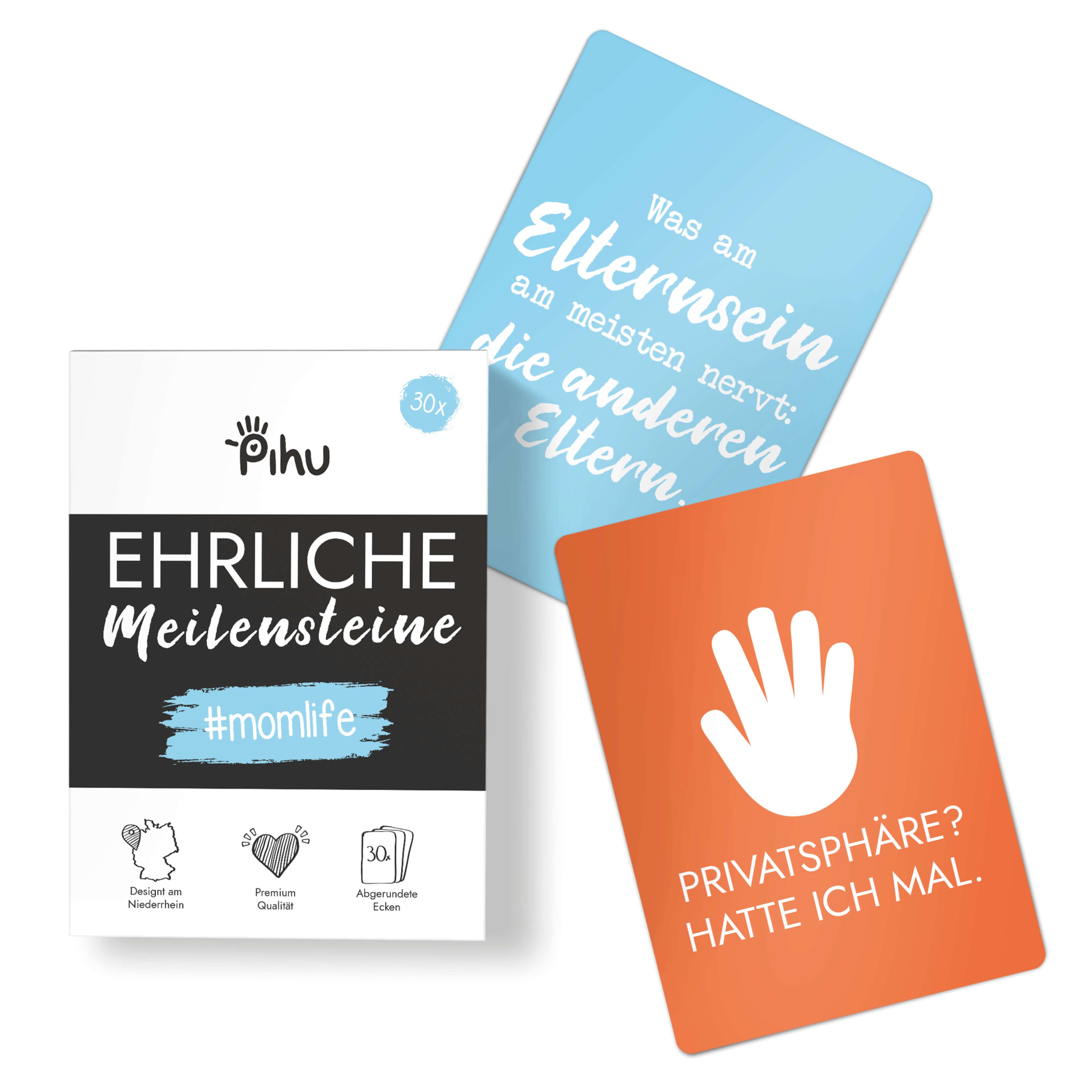 Pihu Karte Ehrliche Meilensteine - Momlife, Geschenk für Eltern - Meilensteinkarten für Mütter - Muttertag