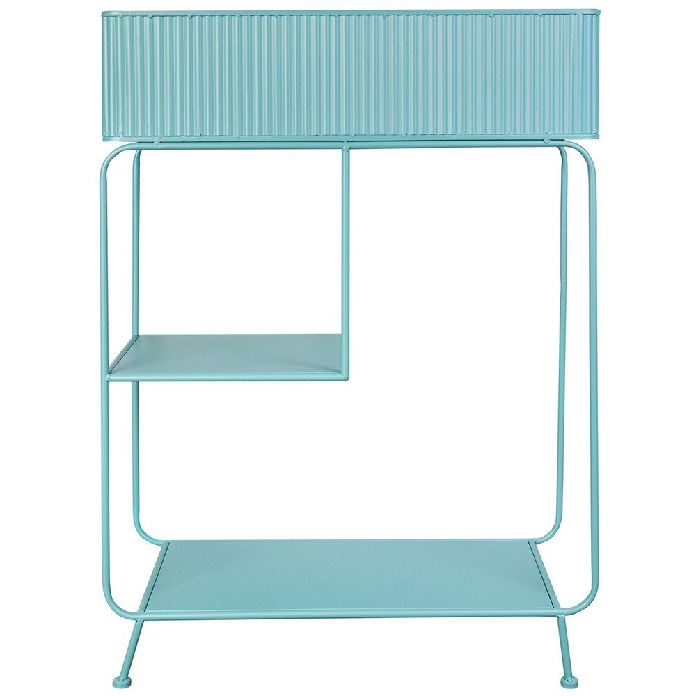 MICA Blumentopf Pflanzkasten mit Regal türkis - ca. 60 x 25 x 85 cm