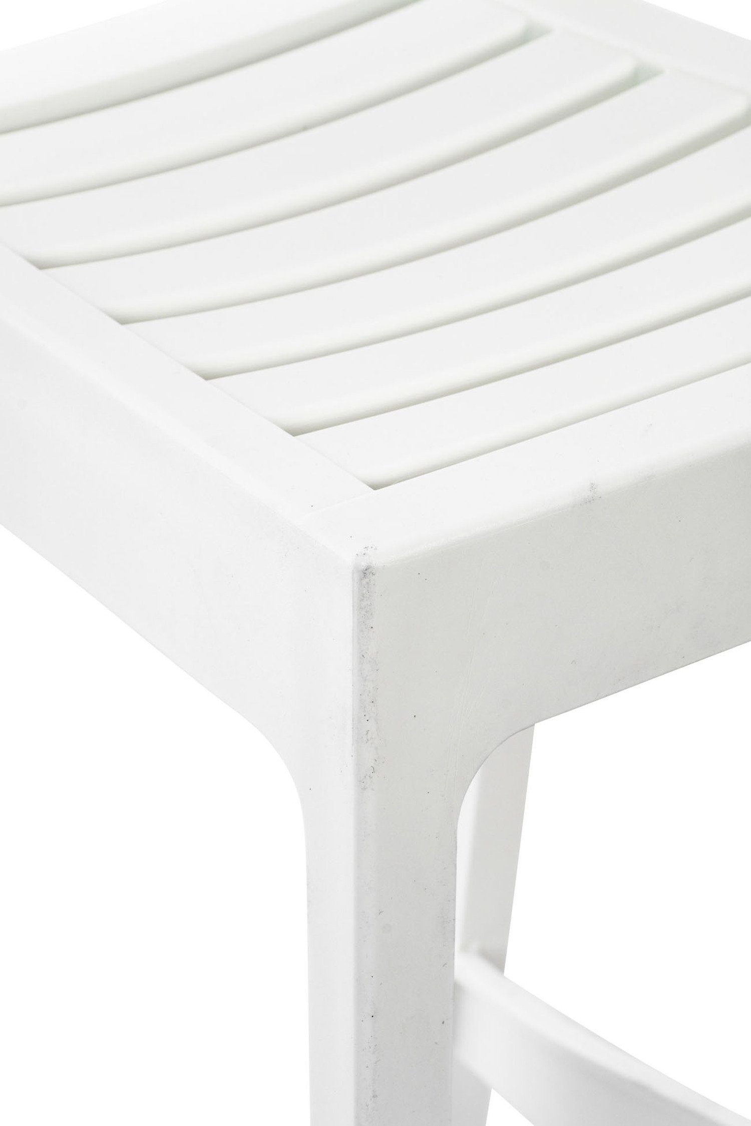 Kunststoff Weiß Theke Gestell Ares angenehmer Hocker Küche), für & (mit - Barhocker - Sitzfläche: Fußstütze TPFLiving Kunststoff