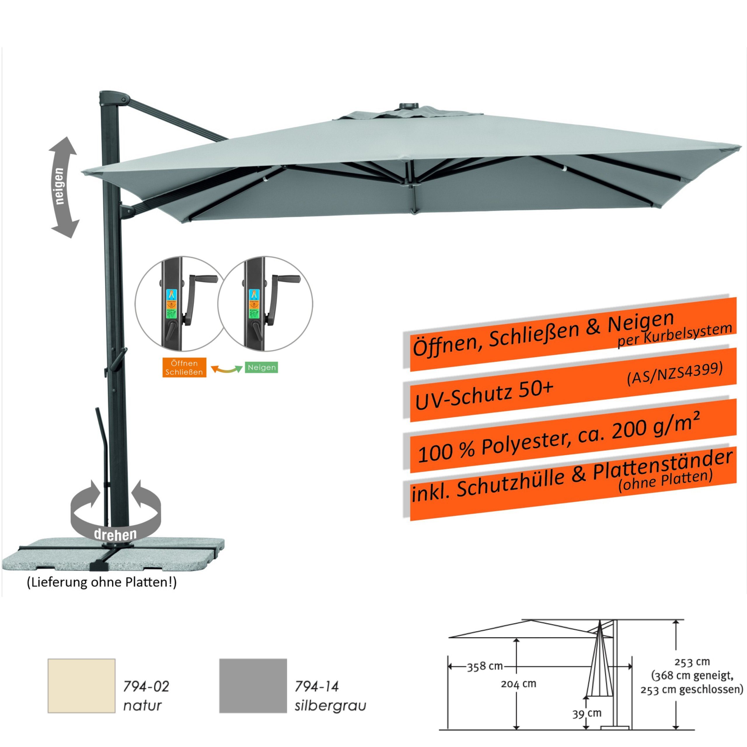 Schneider Schirme Sonnenschirm Schneider Schirme Rhodos Smart