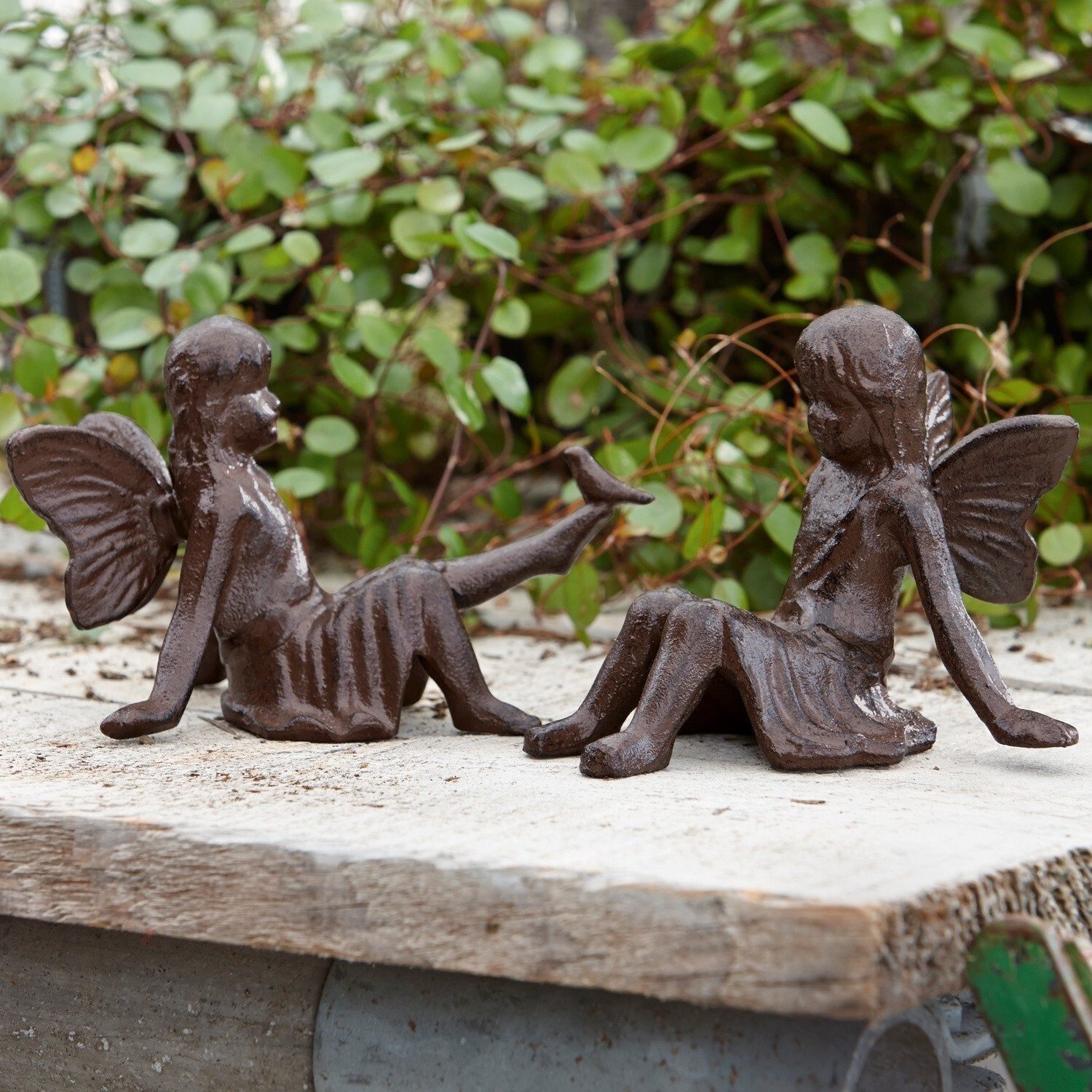 Mirabeau Dekofigur Deko-Figur 2er Set Papille antikbraun