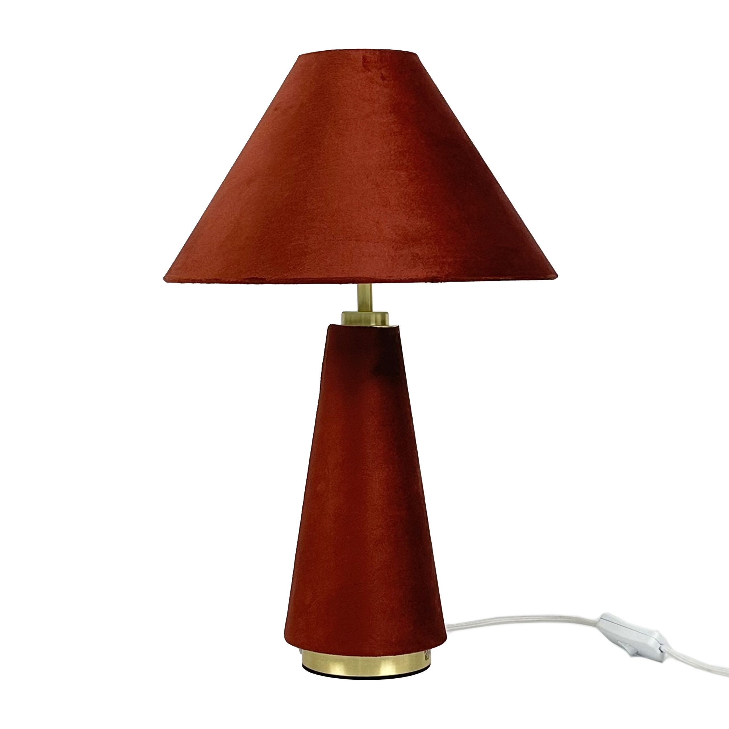 relaxdays Nachttischlampe Tischlampe mit Samtschirm, Ein-/Ausschalter, ohne Leuchtmittel, B