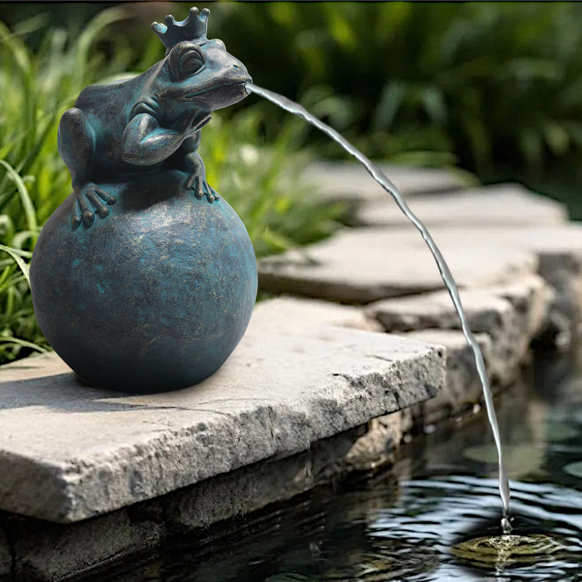 Arnusa Wasserspeier Froschkönig 21 cm Solarbrunnen günstig online kaufen