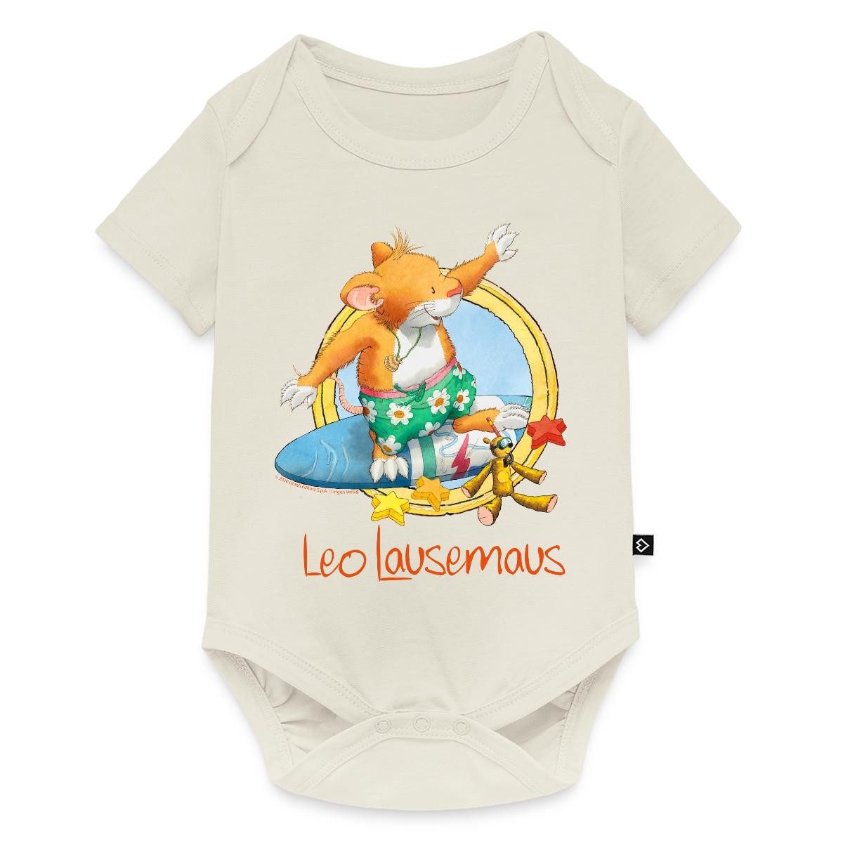 Spreadshirt Kurzarmbody Leo Lausemaus Sommer Surfer Urlaub Kurzarm Tages Baby Body (1-tlg)