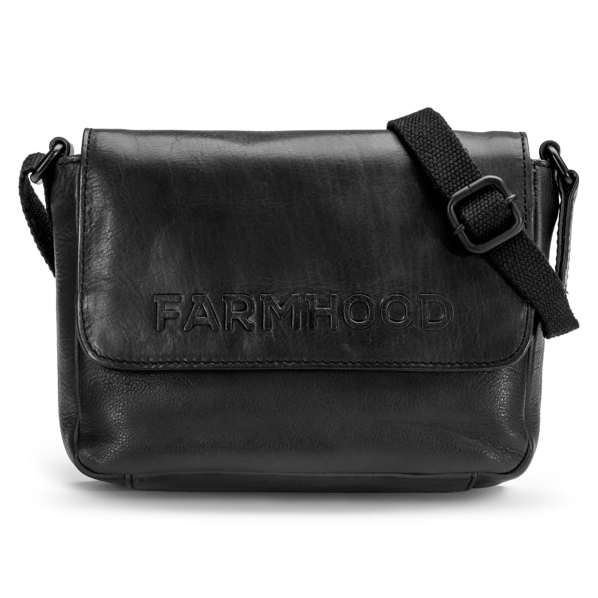 Farmhood Umhängetasche Memphis, Leder black