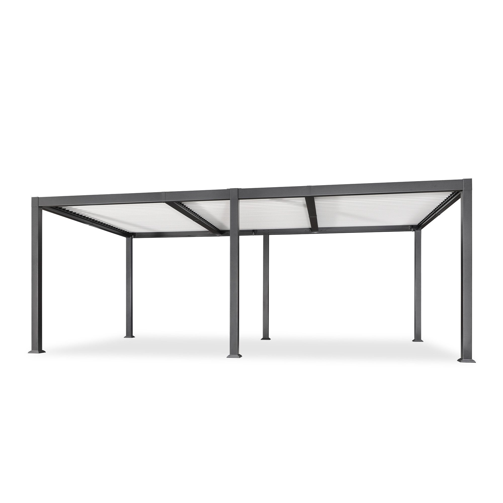 PURPLE LEAF Pergola Alu Terrassenüberdachung mit Lamellendach, stabiler Gartenpavillon, wasserdichte Gartenüberdachung für Balkon, Carport oder Grillplatz