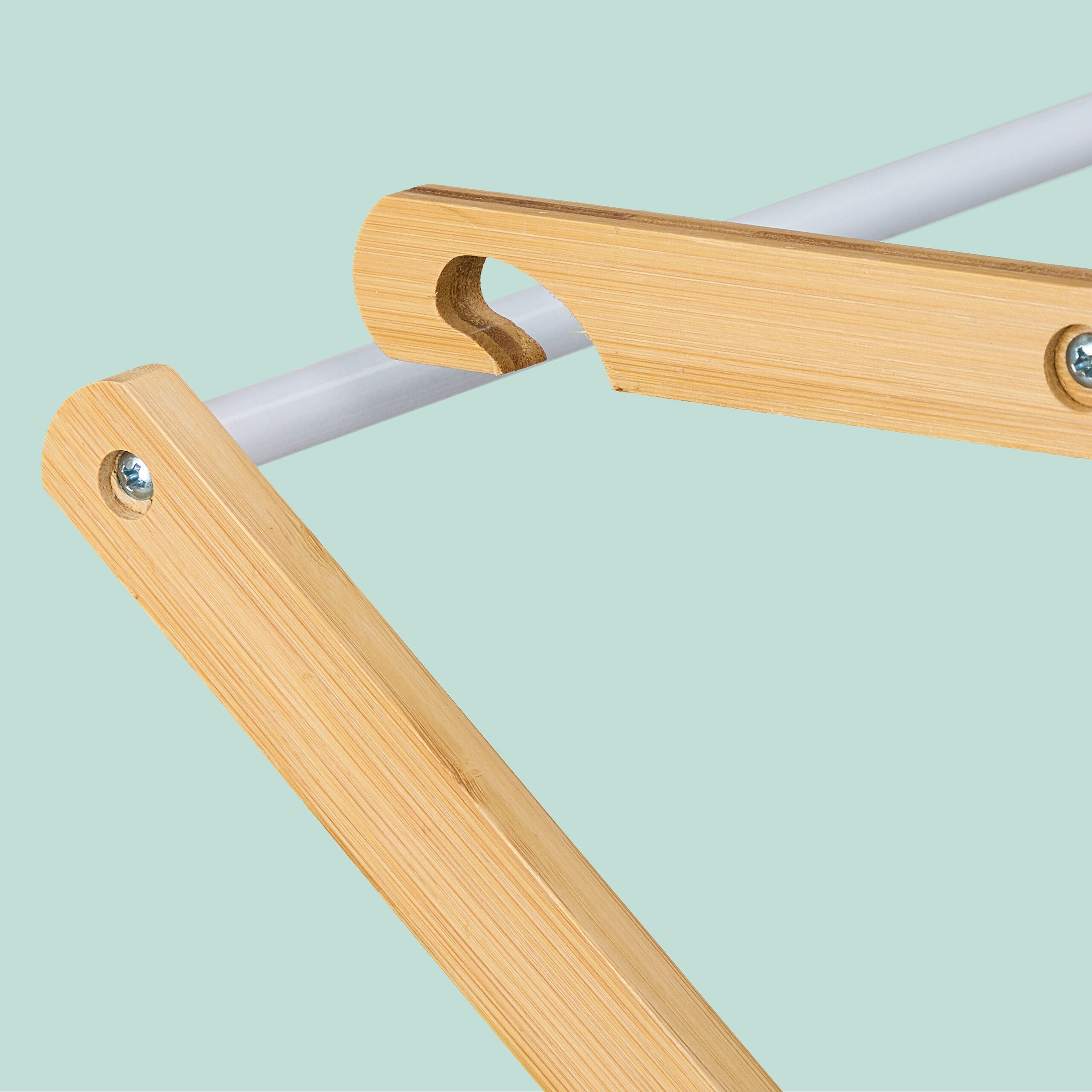 relaxdays Wäscheständer Klappbarer Wäscheständer, Holz / Weiß