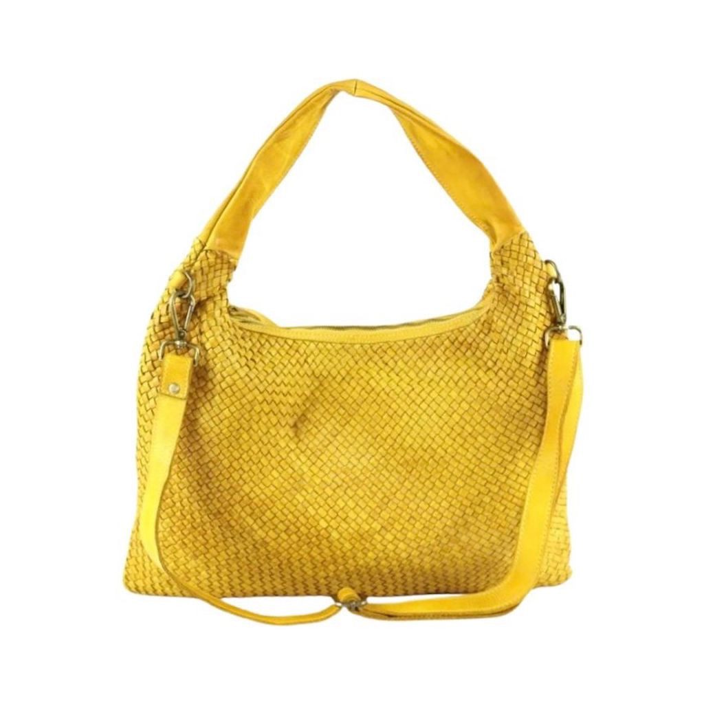 BZNA Schultertasche Mattia Italy Designer Damen Handtasche Shopper, Geflochtenes Leder