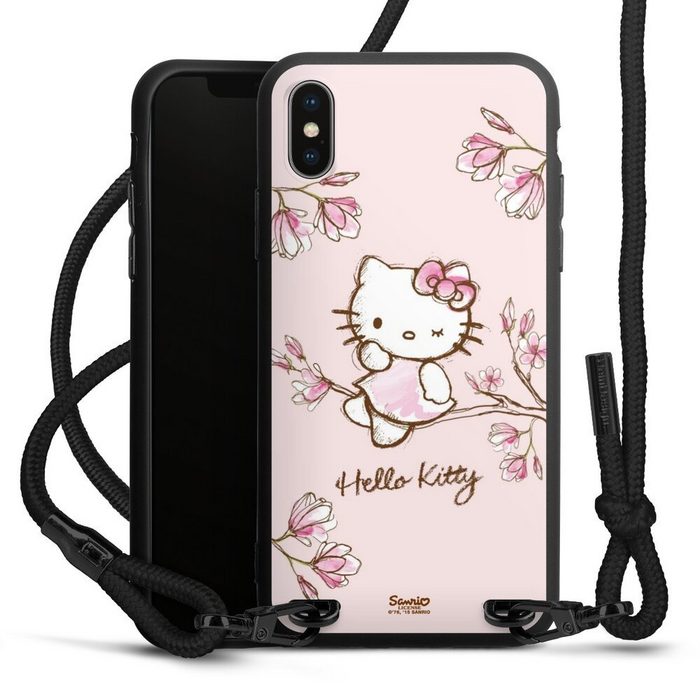 DeinDesign Handyhülle Hello Kitty Fanartikel Hanami Hello Kitty - Magnolia Apple iPhone X Premium Handykette Hülle mit Band Case zum Umhängen