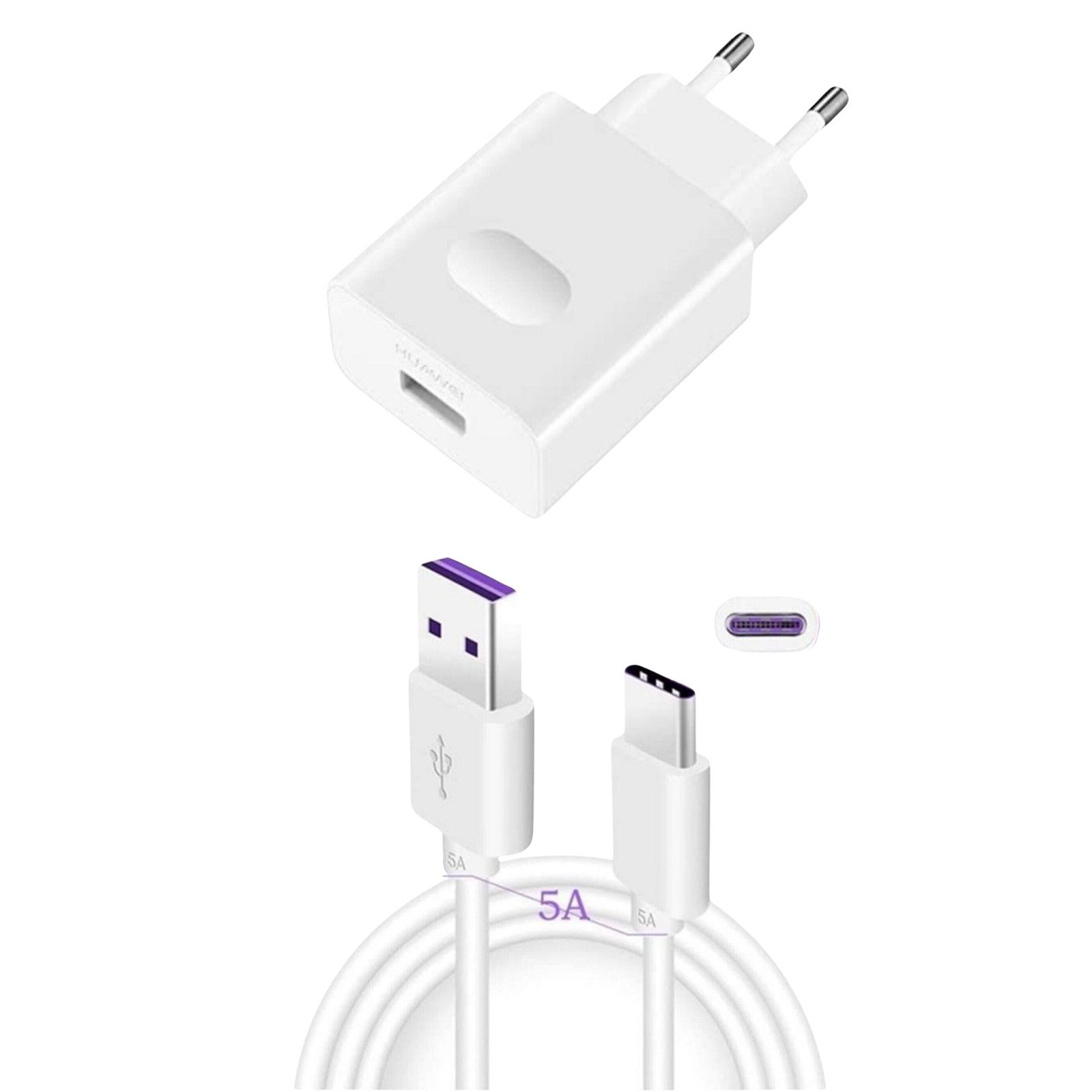 Huawei HW-100400E00 Ladegerät mit Ladekabel, Smartphone-Ladegerät (USB Typ-C Stecker, Netzteil 40 Watt, Kabellänge 1 Meter)