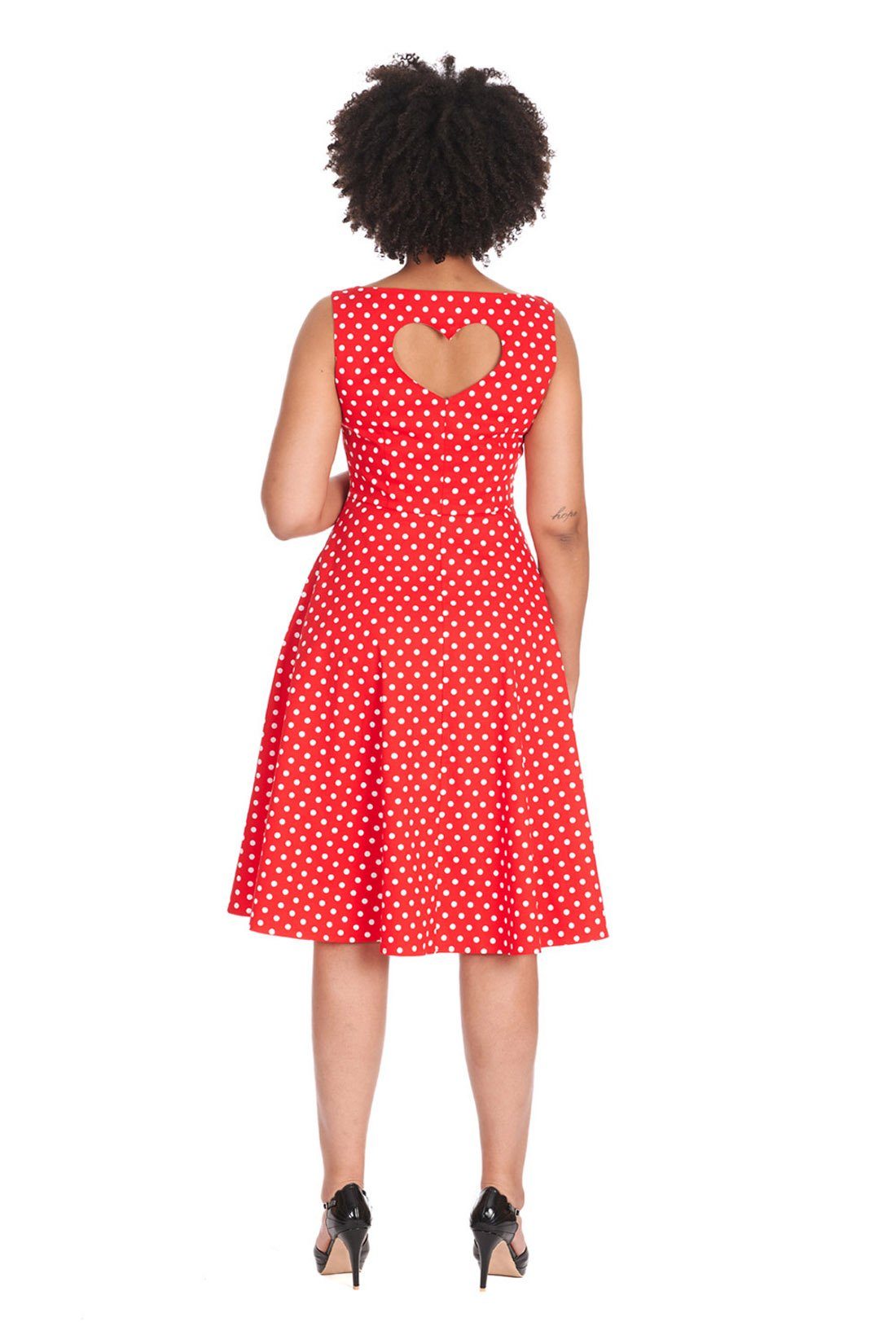 Banned A-Linien-Kleid Retro Swingkleid Dot Days Rot Vintage Polka Dot Dress 50s Pünktchen Kleid