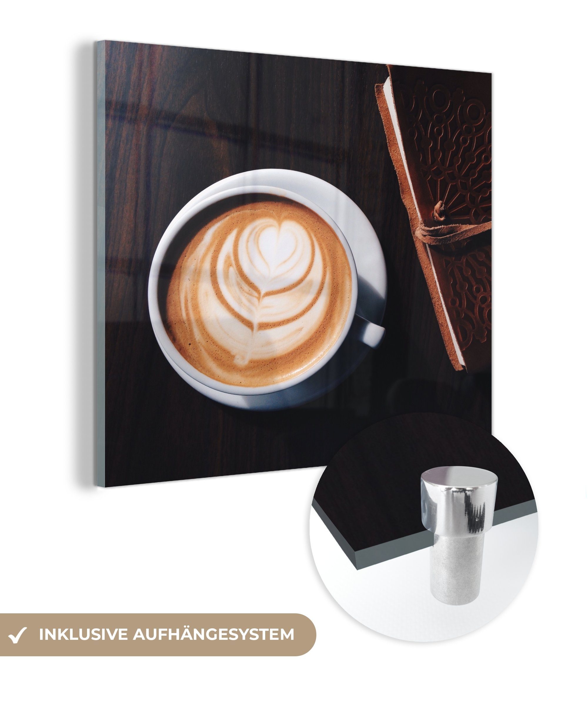 MuchoWow Acrylglasbild Kaffee Tee Hoher Tee-3-1-1, (1 St), Glasbilder - Bilder auf Glas Wandbild - Foto auf Glas - Wanddekoration