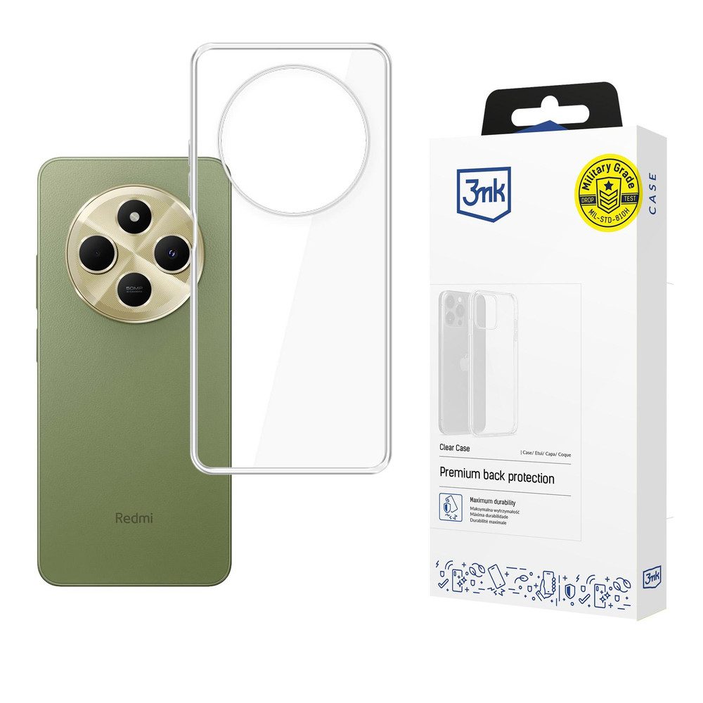 3MK Smartphone-Hülle 3mk Clear Case für Xiaomi Redmi 14C – transparent, transparent, Kameraschutz, sturzgeprüft, dünn