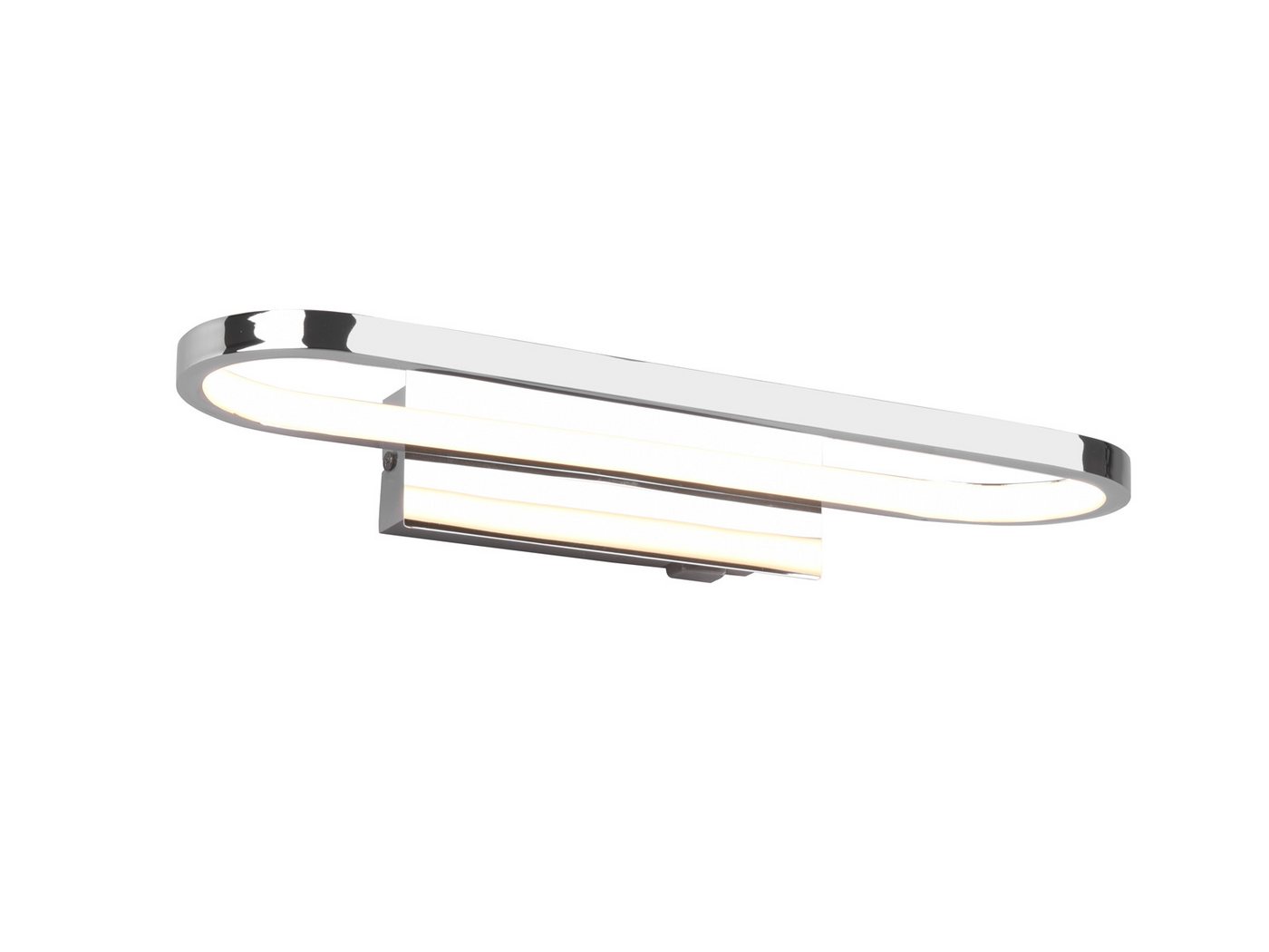 TRIO Leuchten LED Wandleuchte, LED fest integriert, Warmweiß, Ovale Bad-Lampe, Spiegel-Leuchte mit Schalter aus Metall, Breite: 40cm