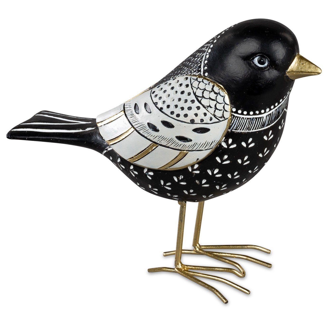 dekojohnson Dekofigur »Deko-Vogel schwarz weiß goldfarben20x10x17cm groß«  online kaufen | OTTO