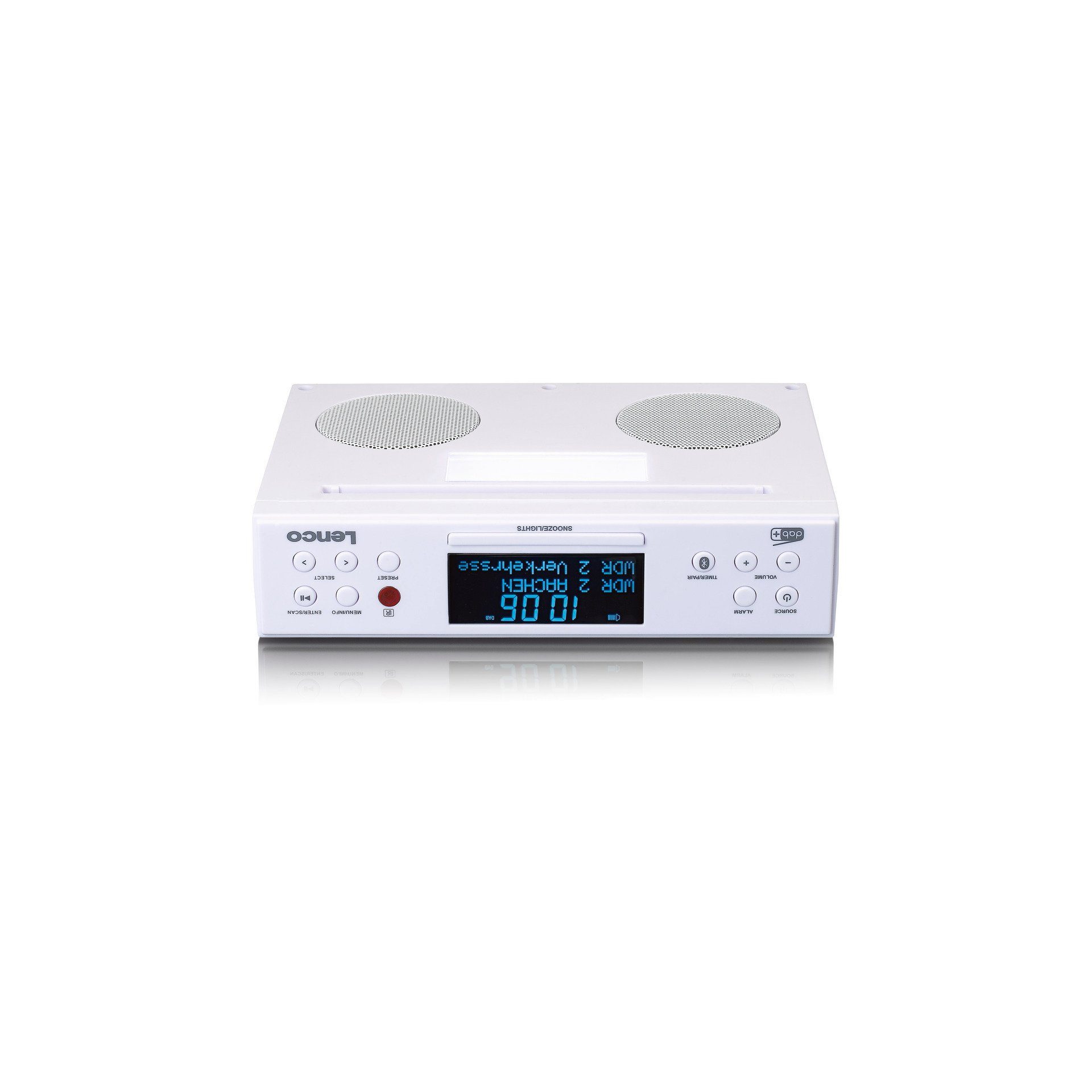 Lenco KCR-190WH Küchenradio Unterbau mit PLL-FM-Radio DAB+ BT Küchen-Radio ( Digitalradio (DAB), 4 W), Gut ablesbares 8,4 cm (3,3 Zoll) LED-Display