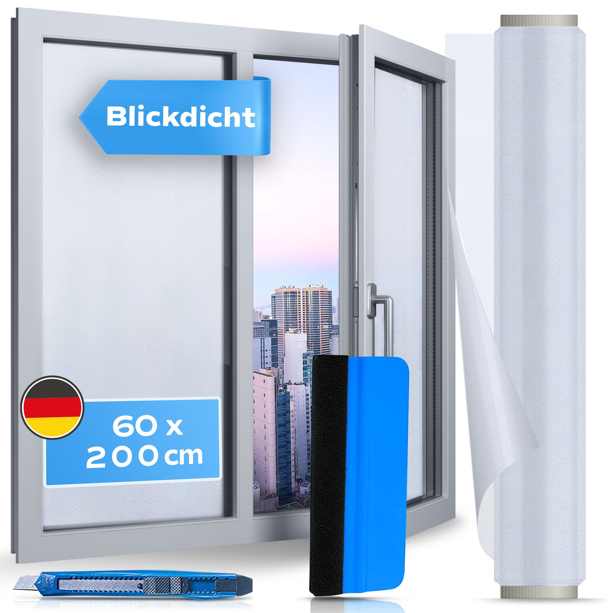 WindowShield Fensterfolie Milchglasfolie, blickdicht