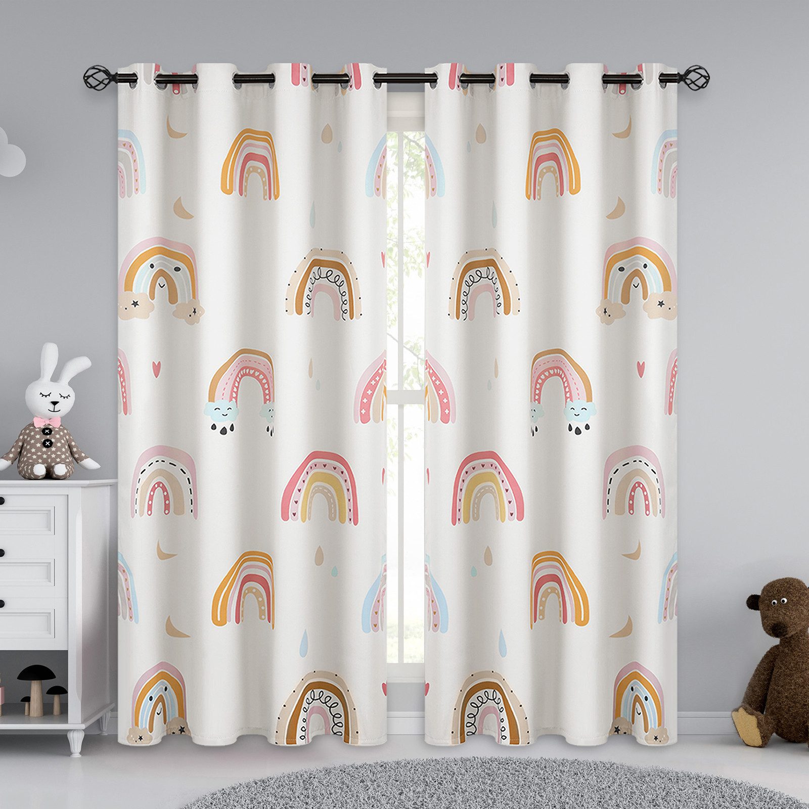Jibenhome Gardine Thermogardinen mit Ösen,Vorhang Kinderzimmer günstig online kaufen