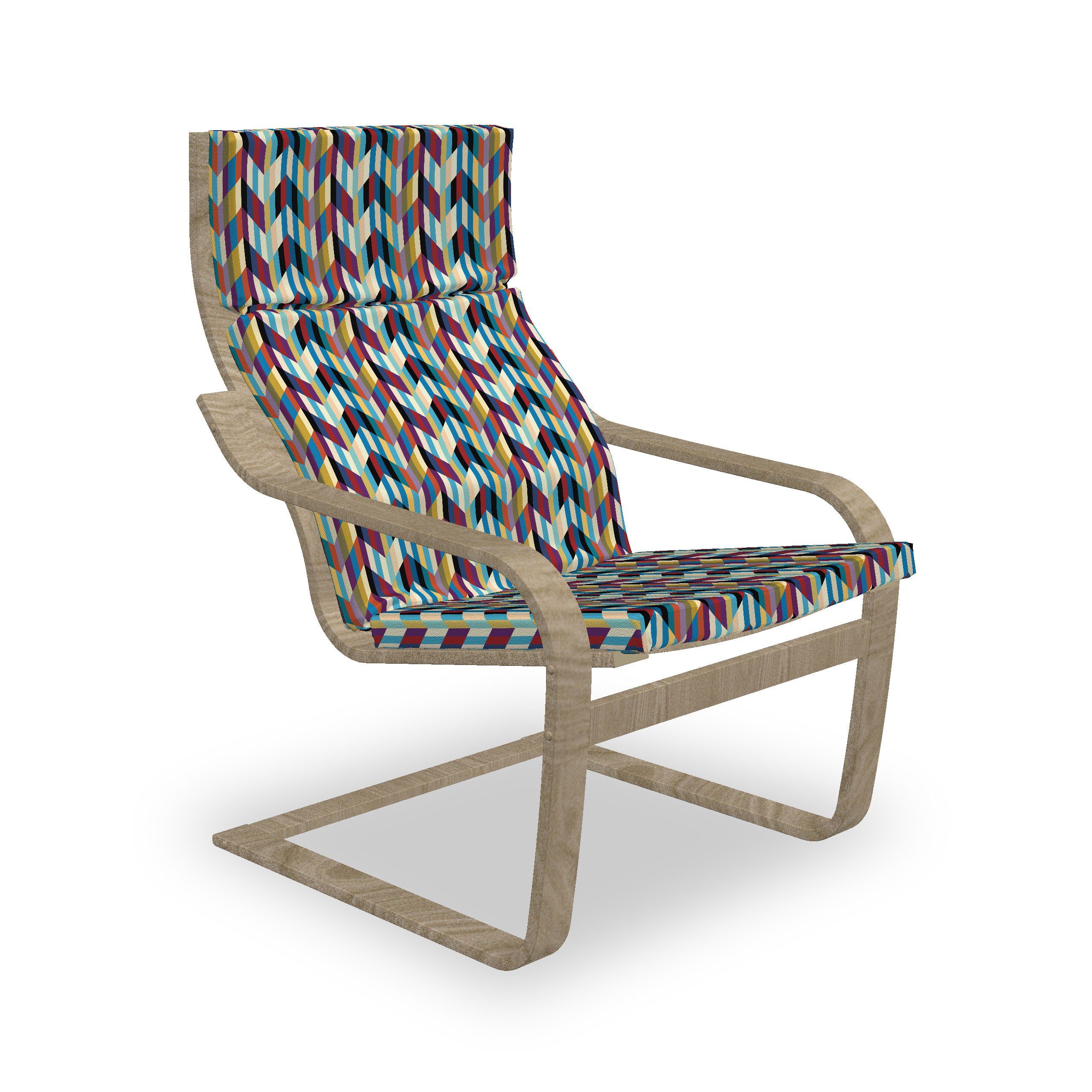 mit Stuhlkissen Hakenschlaufe Stuhlkissen Sitzkissen abstrakte Abakuhaus Reißverschluss, geometrische und Winkel mit